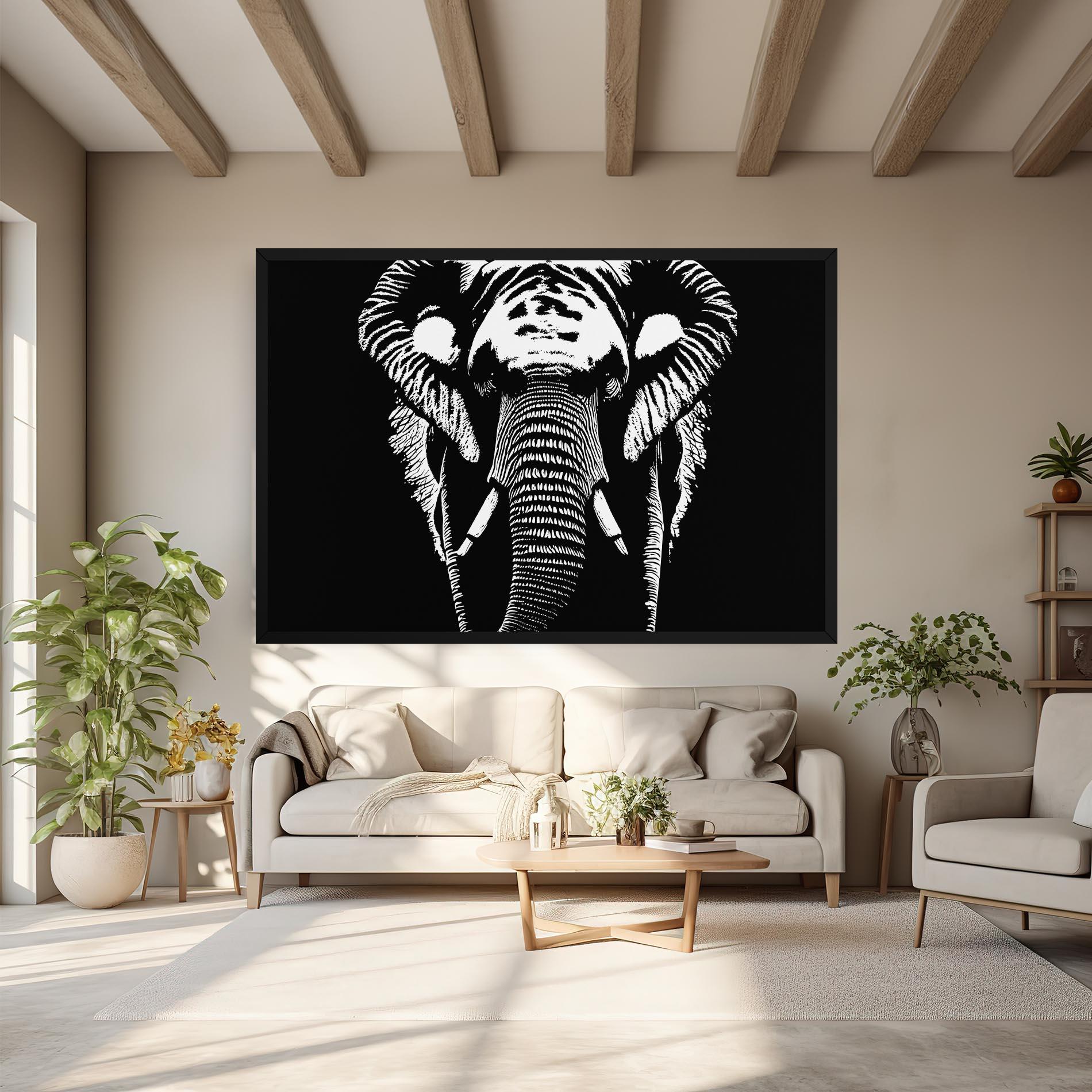 Vászonkép Elephant Drawing mockup 6