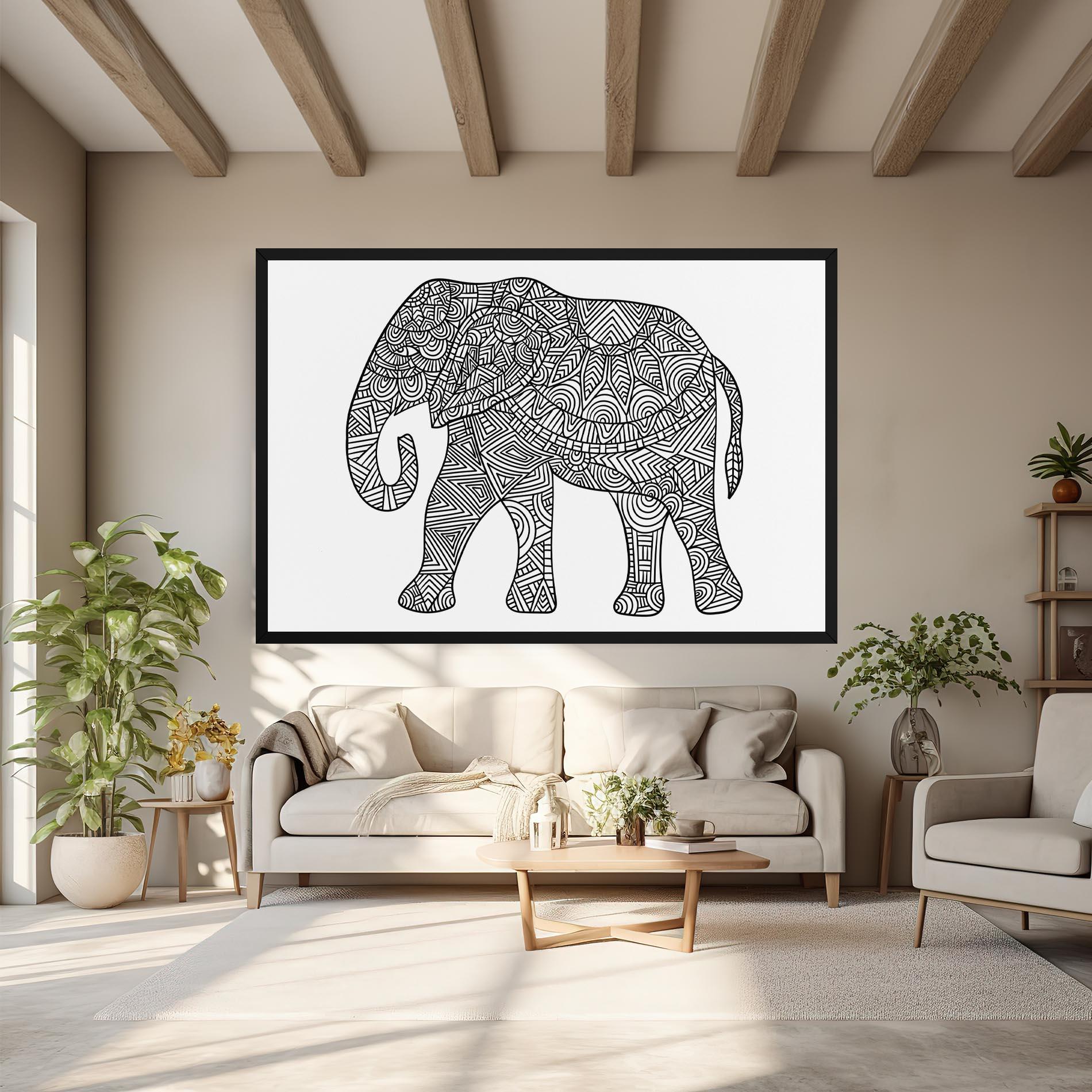 Vászonkép Elephant Mandala mockup 6