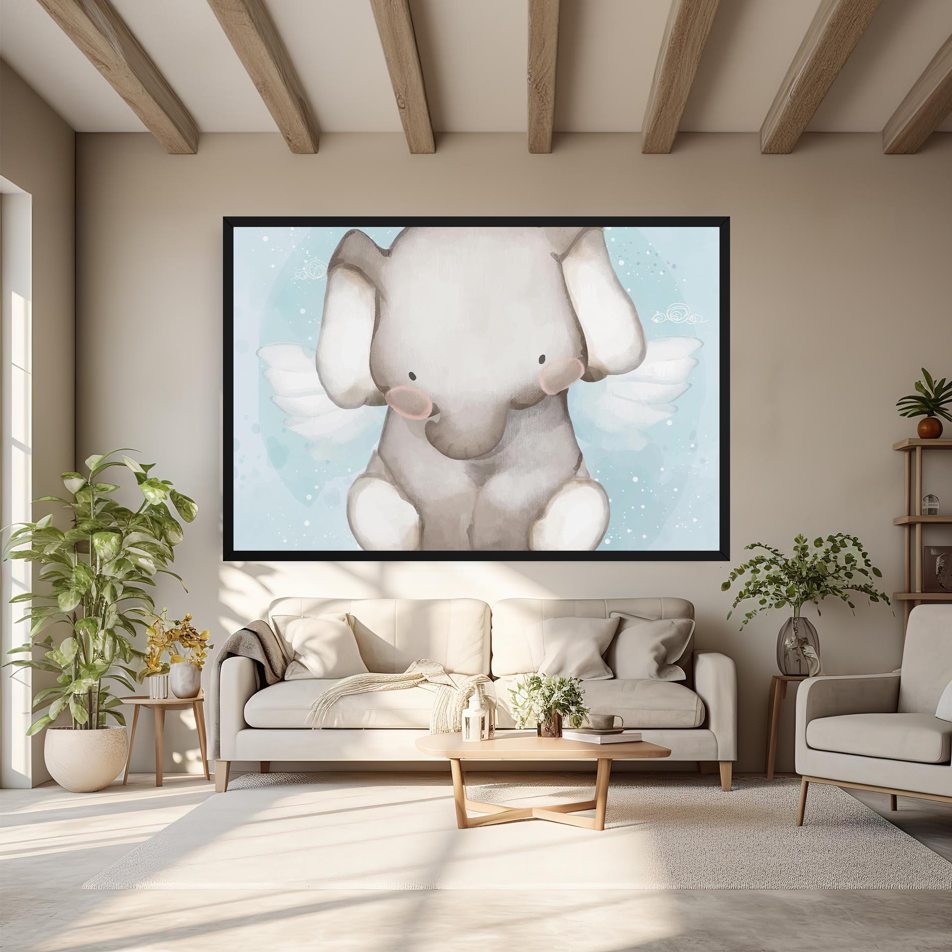 Vászonkép Elephant On Blue mockup 6