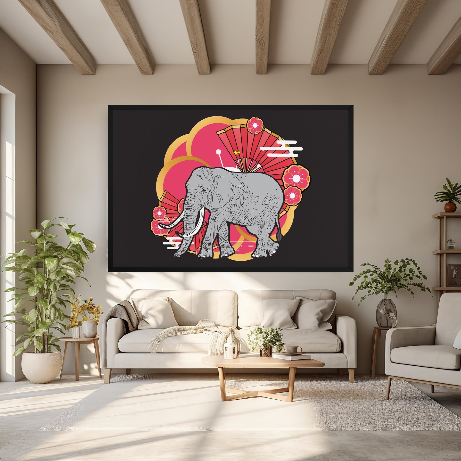 Vászonkép Elephant On Pink mockup 6