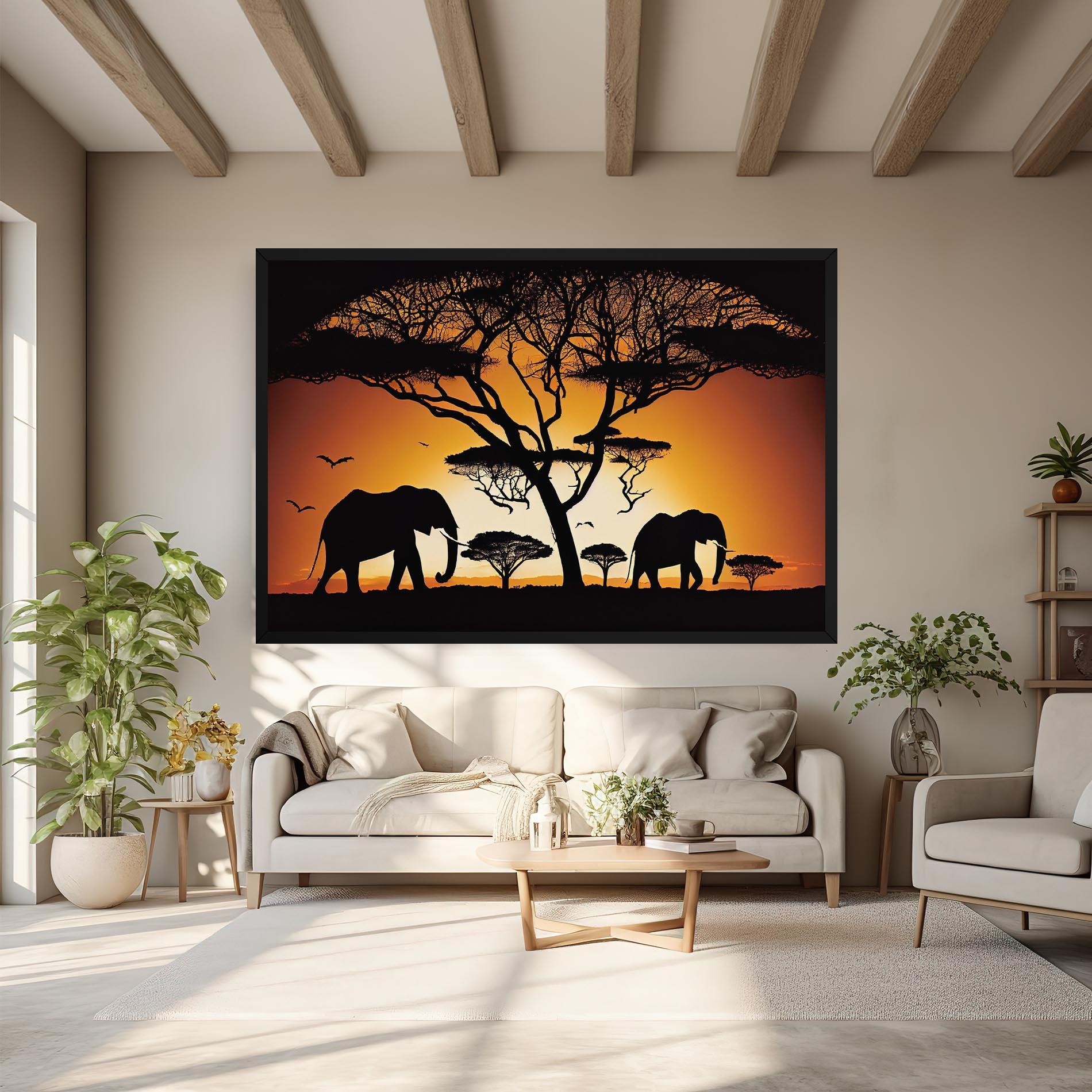 Vászonkép Sunset Silhouette mockup 6