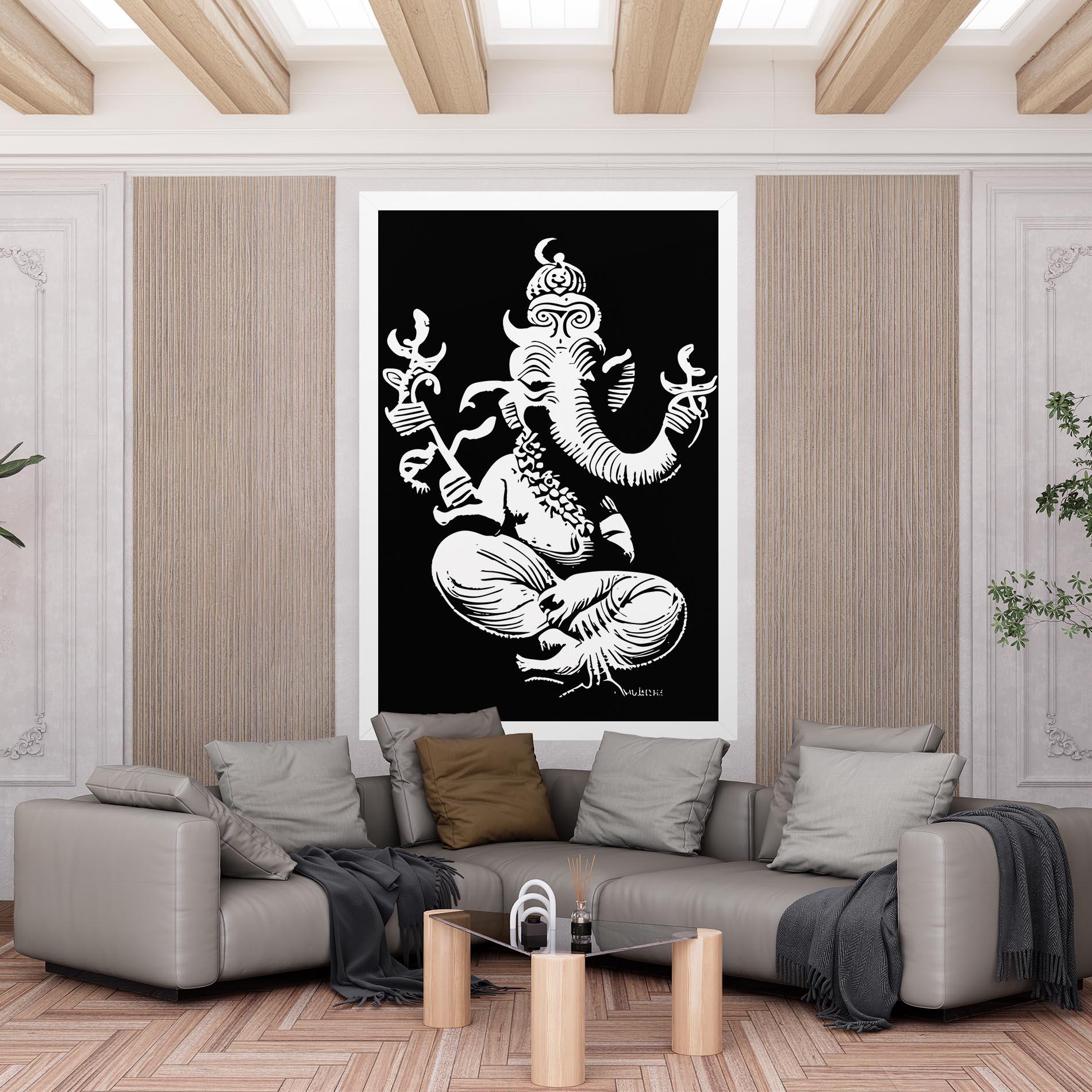 Vászonkép Black And White Ganesha mockup 6
