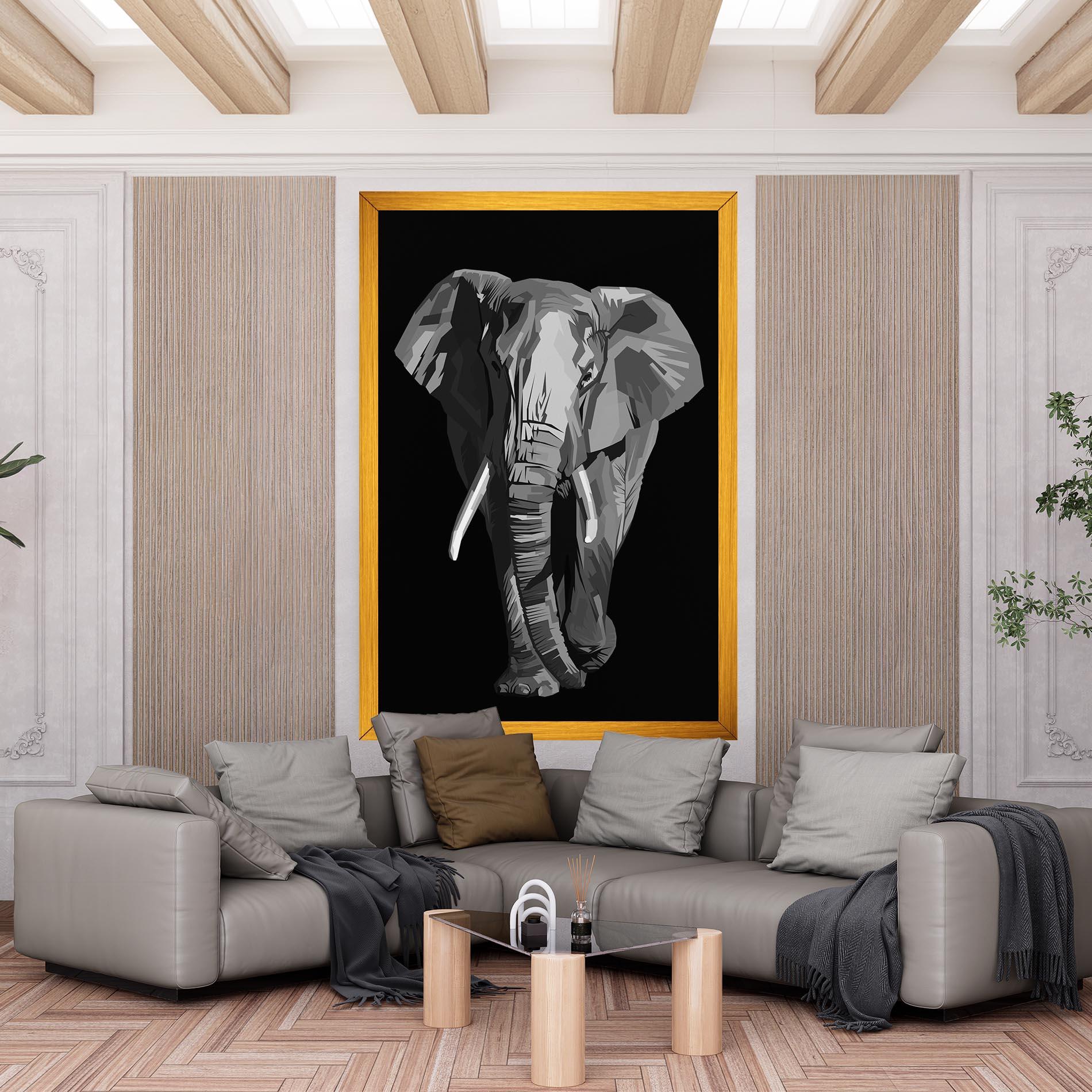 Vászonkép Beautiful Grey Elephant mockup 6