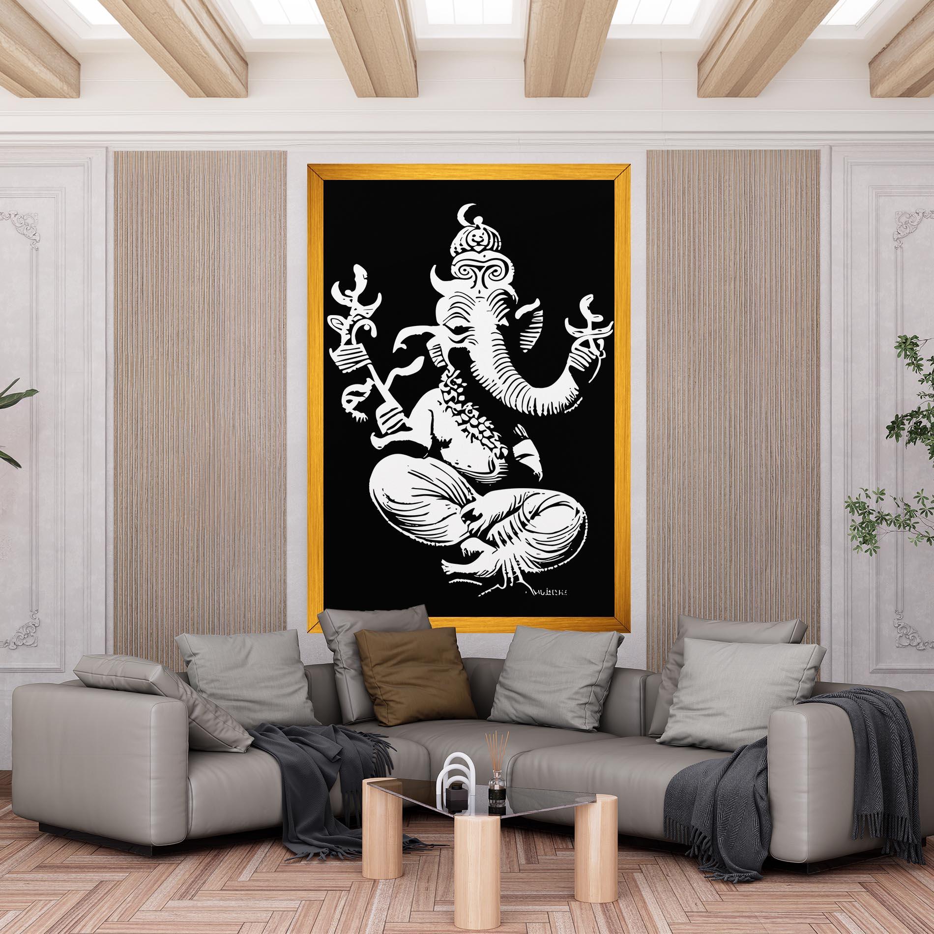 Vászonkép Black And White Ganesha mockup 6