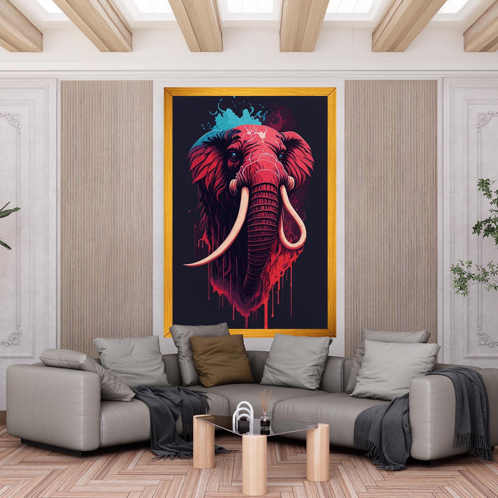 Vászonkép Blue Red Elephant mockup 6