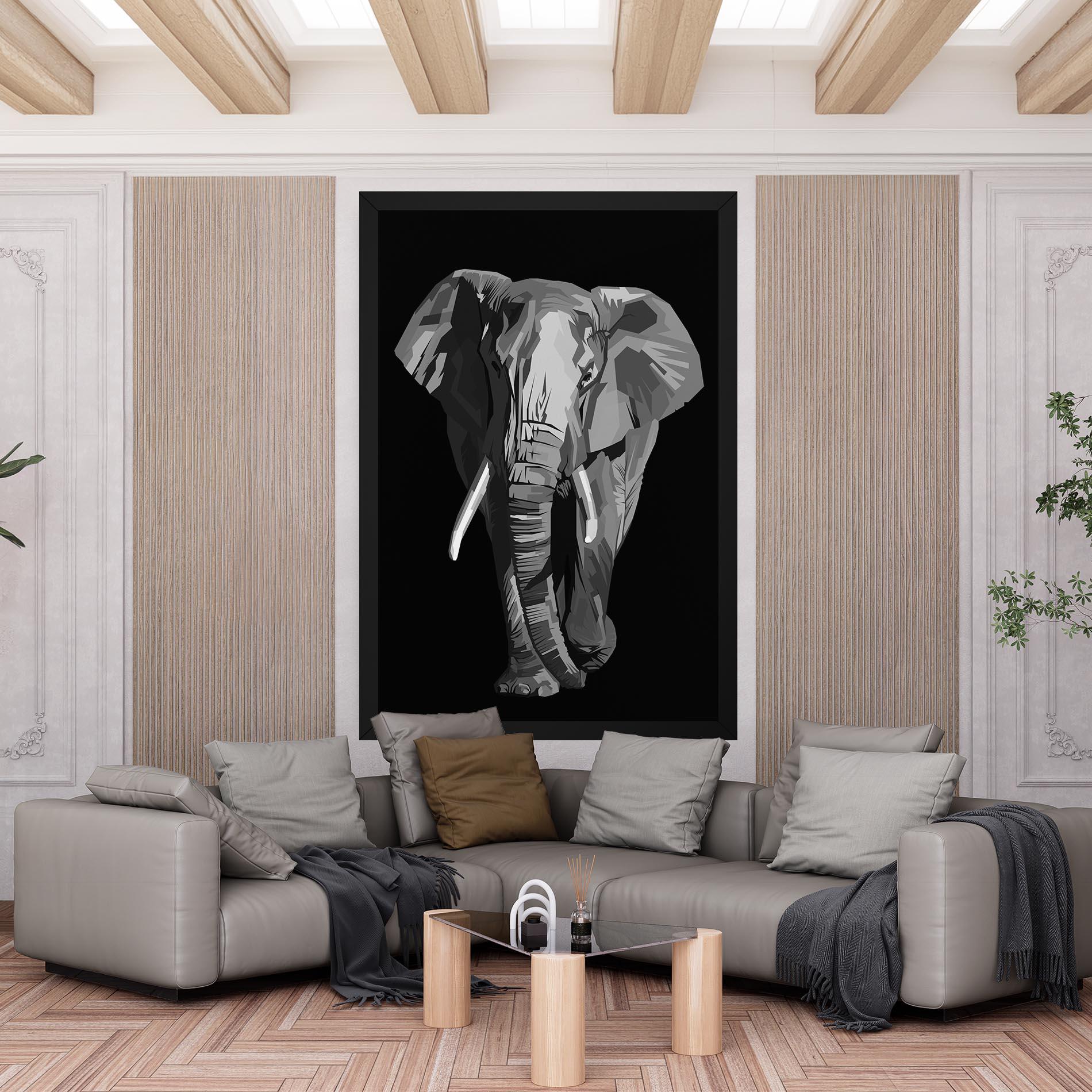 Vászonkép Beautiful Grey Elephant mockup 6