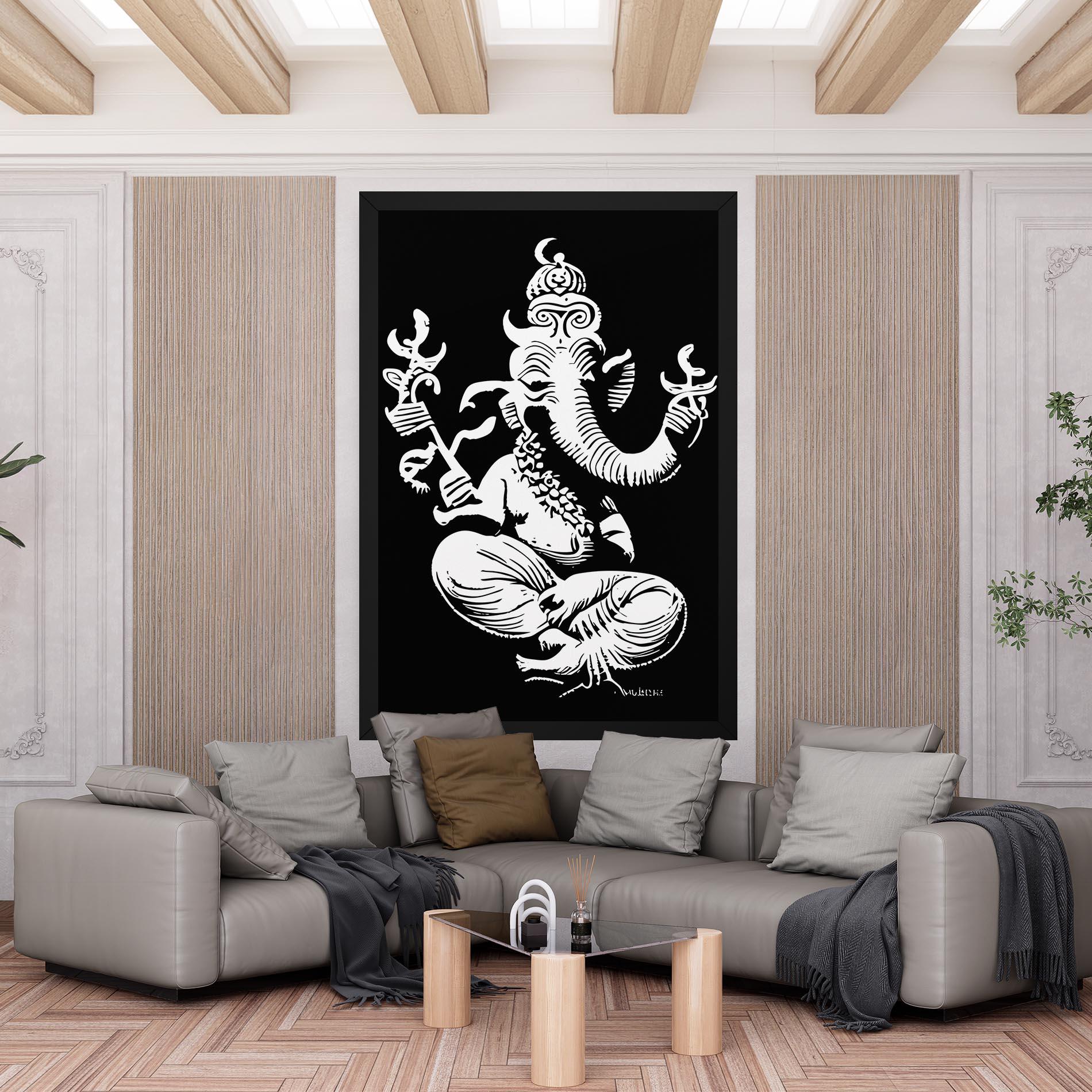 Vászonkép Black And White Ganesha mockup 6