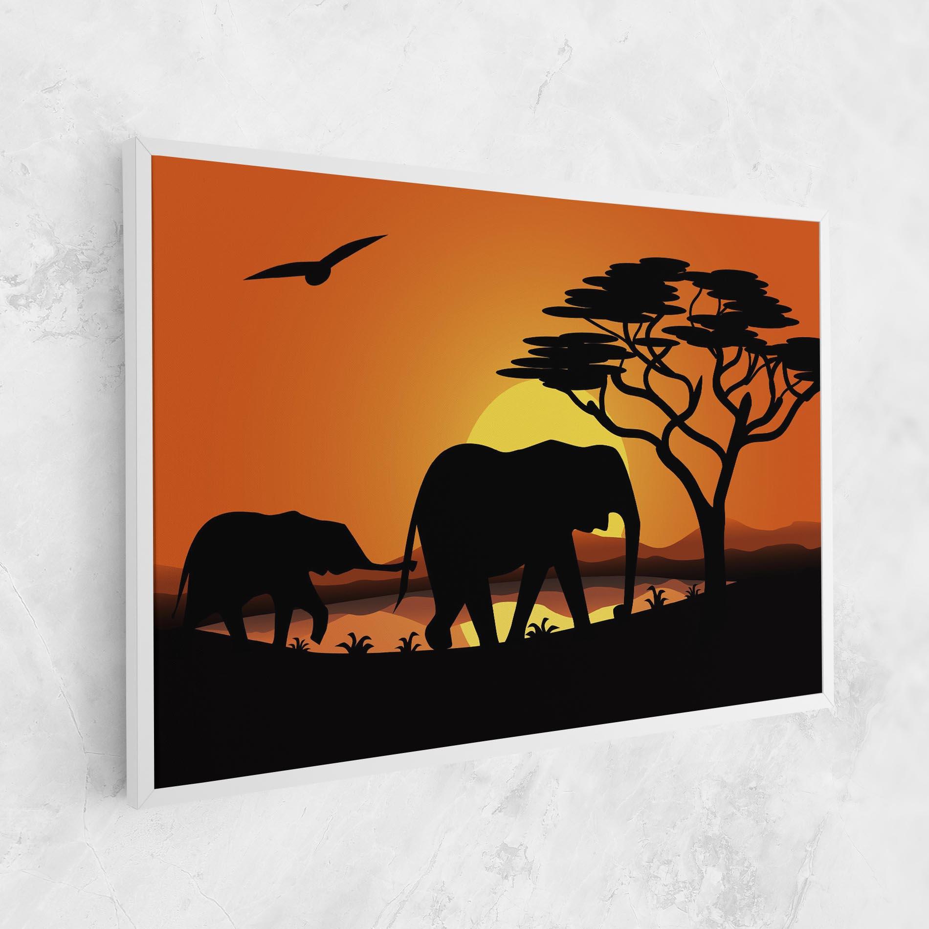 Vászonkép Elephant Sunset mockup 1
