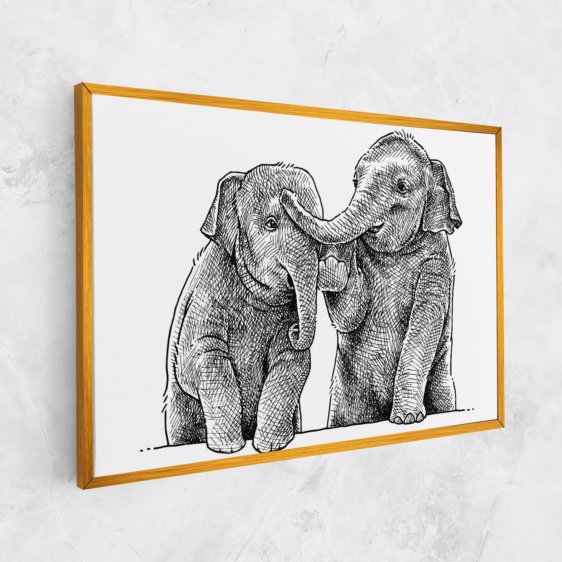 Vászonkép Baby Elephants mockup 1