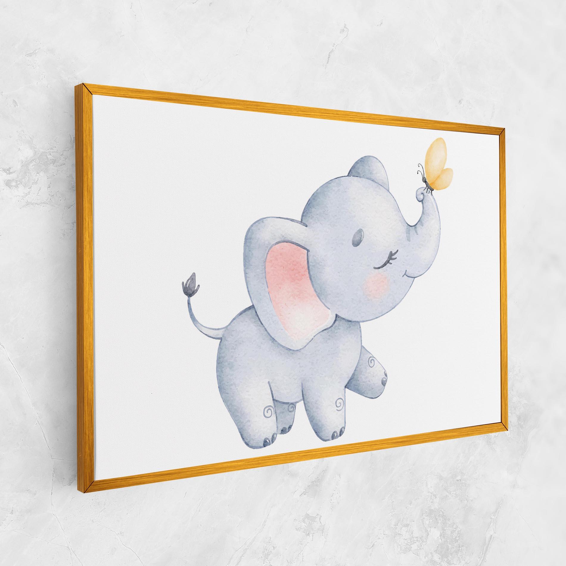 Vászonkép Elephant Butterfly mockup 1
