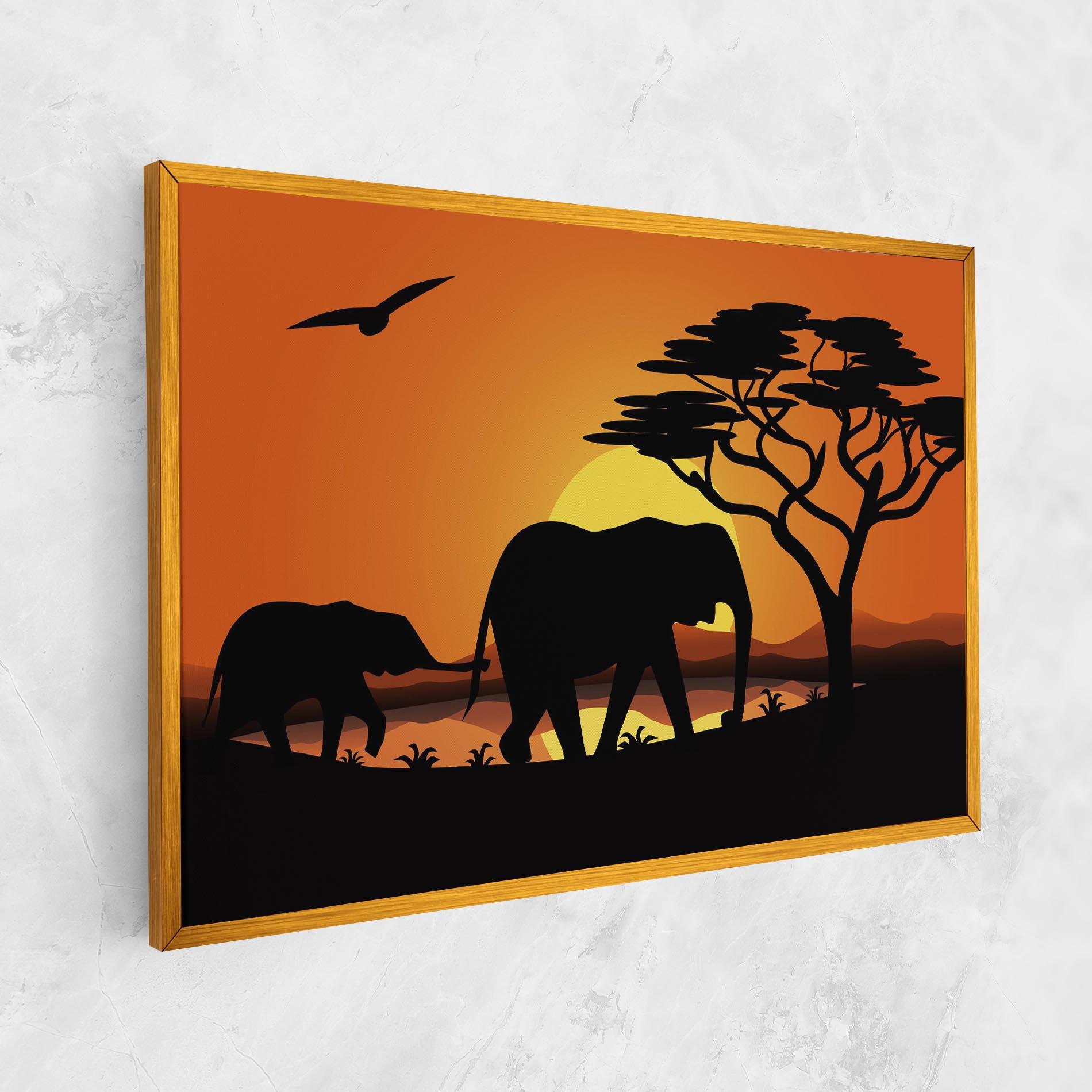 Vászonkép Elephant Sunset mockup 1