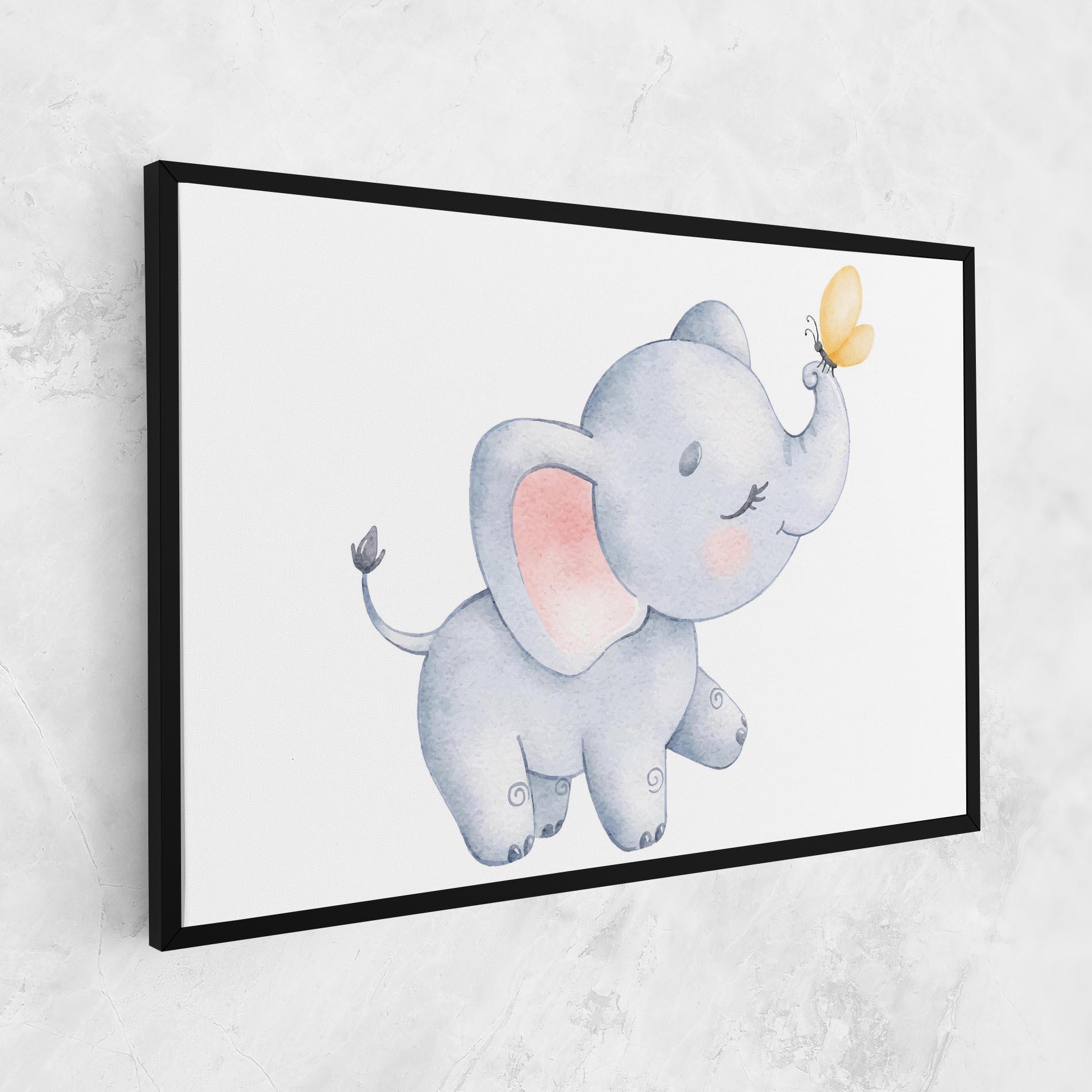 Vászonkép Elephant Butterfly mockup 1