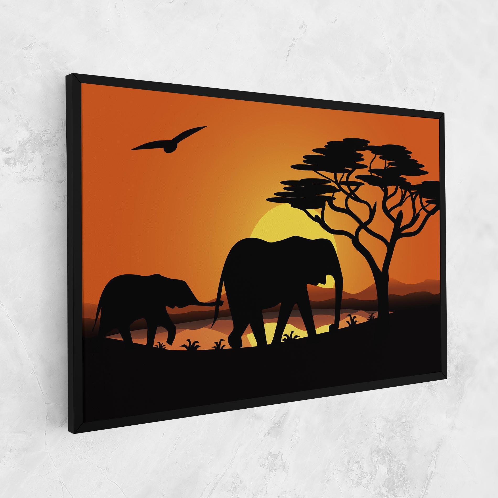 Vászonkép Elephant Sunset mockup 1