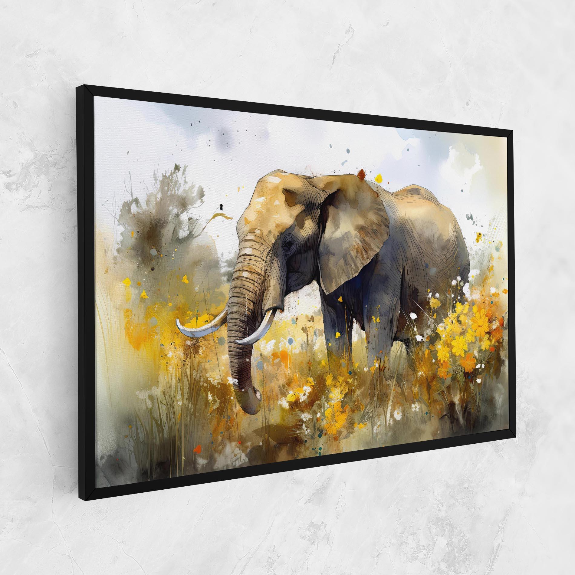 Vászonkép Yellow Flowers Elephant mockup 1