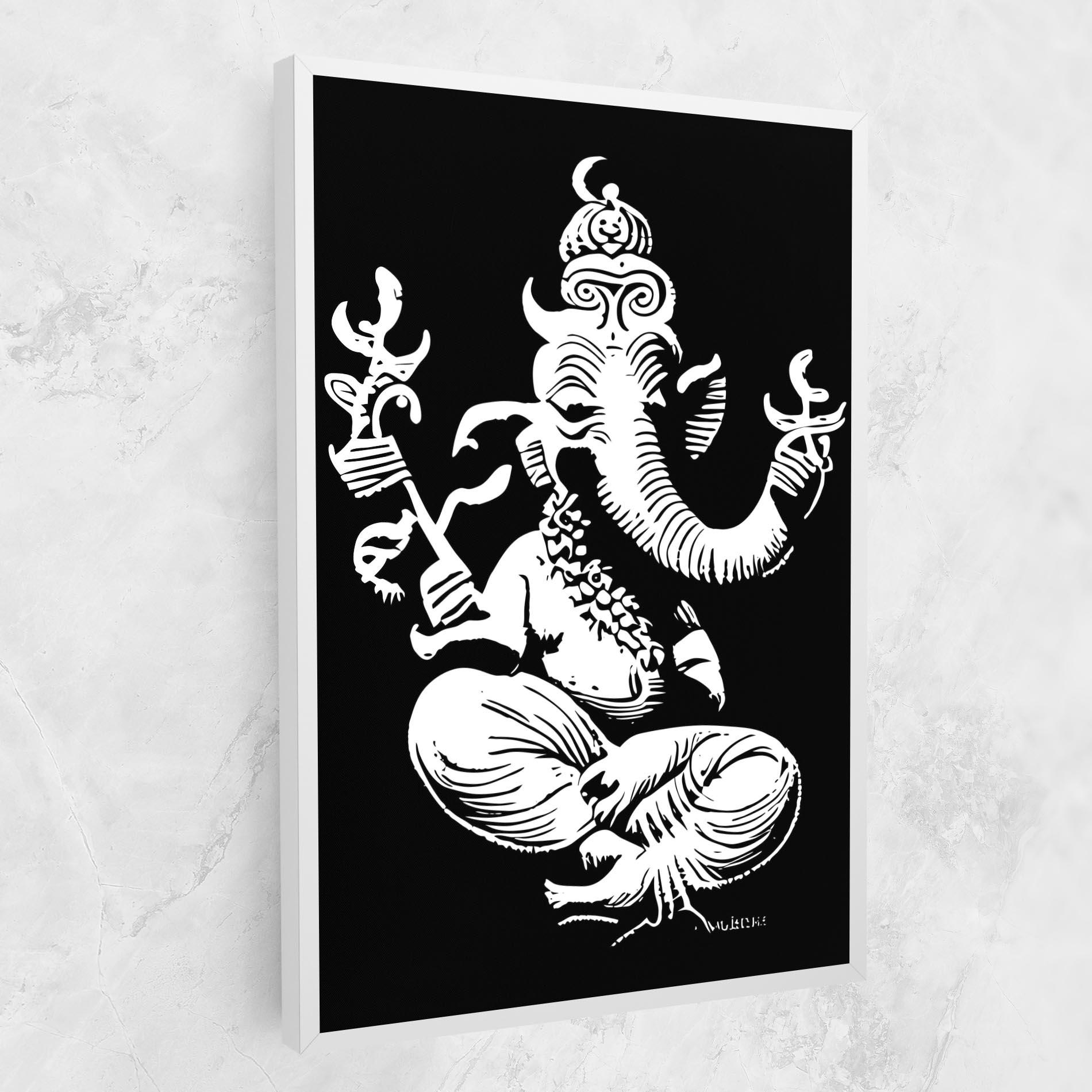 Vászonkép Black And White Ganesha mockup 1
