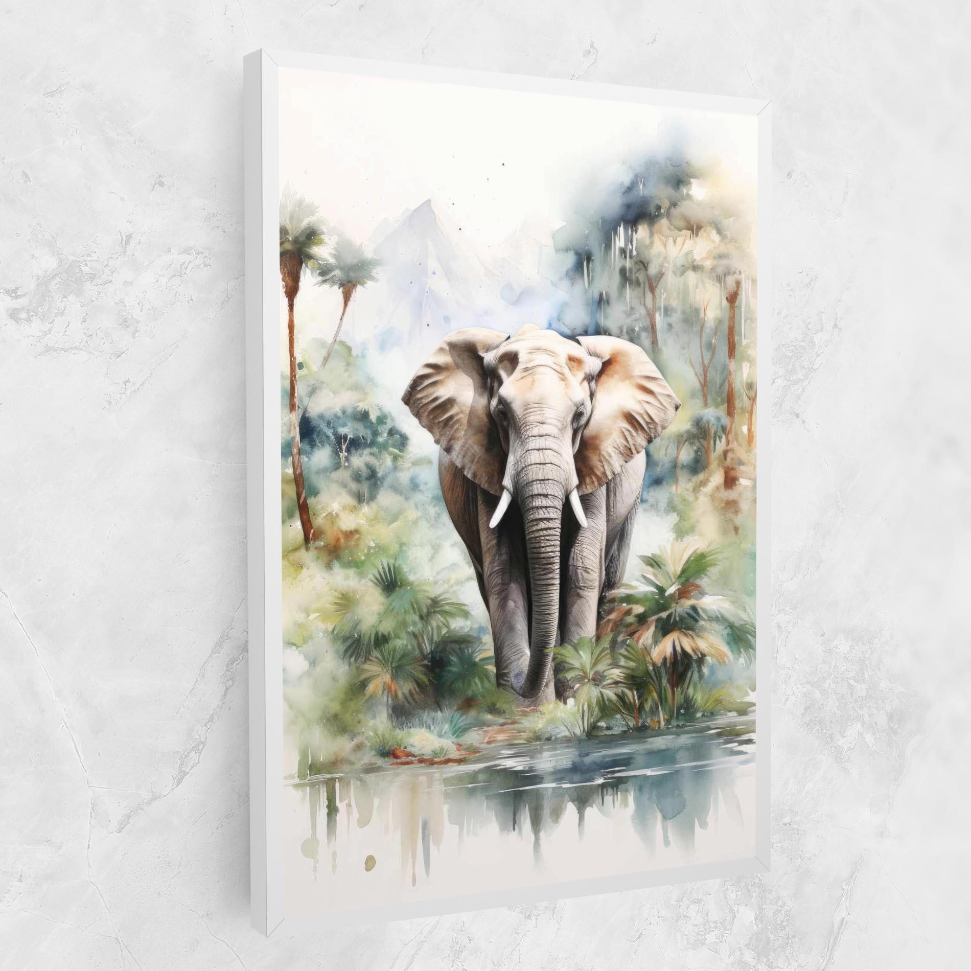 Vászonkép Wild Watercolor Elephant mockup 1