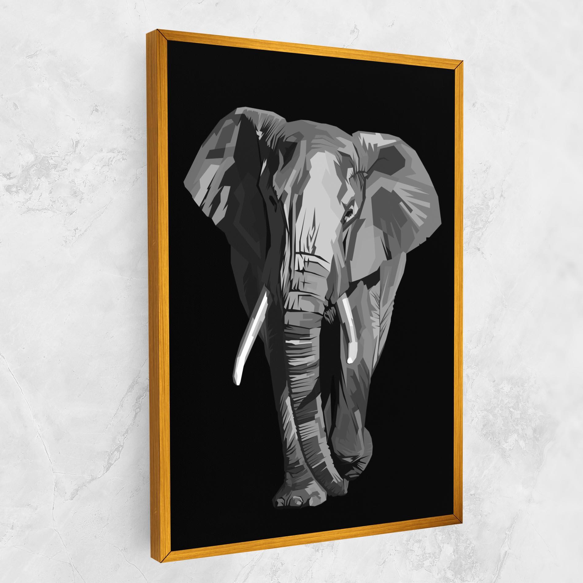 Vászonkép Beautiful Grey Elephant mockup 1