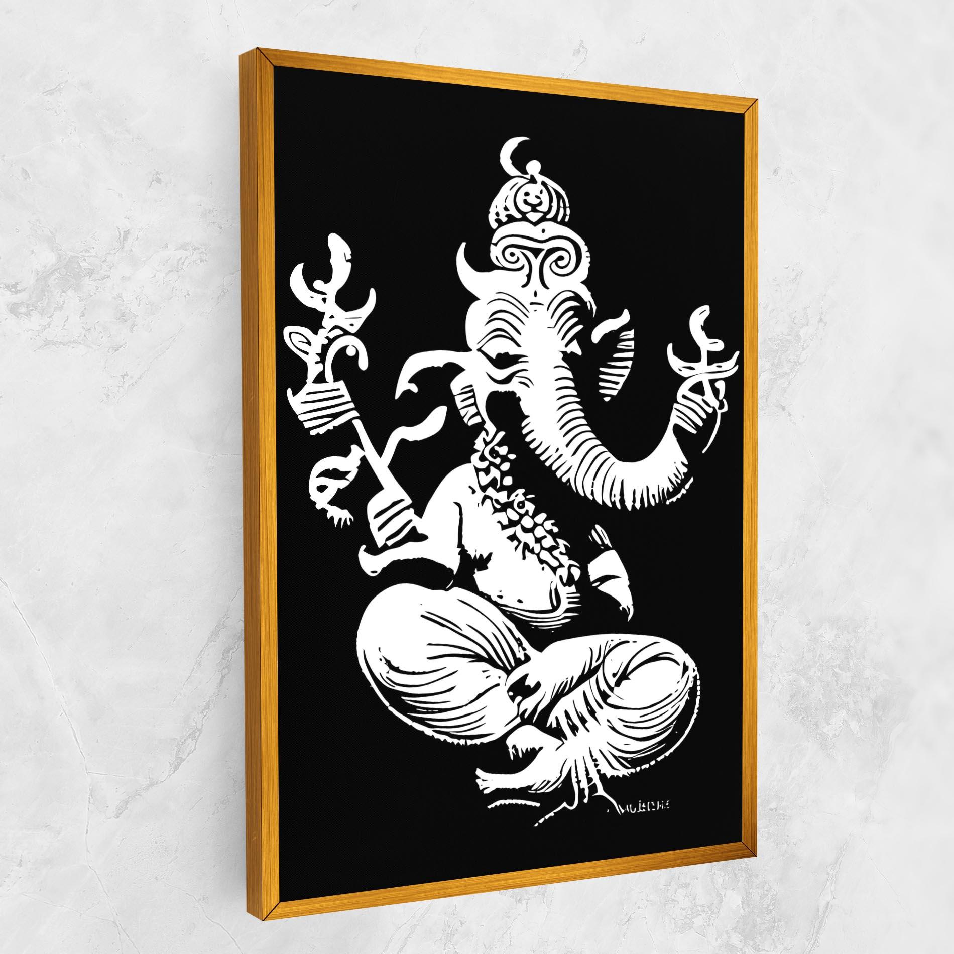Vászonkép Black And White Ganesha mockup 1