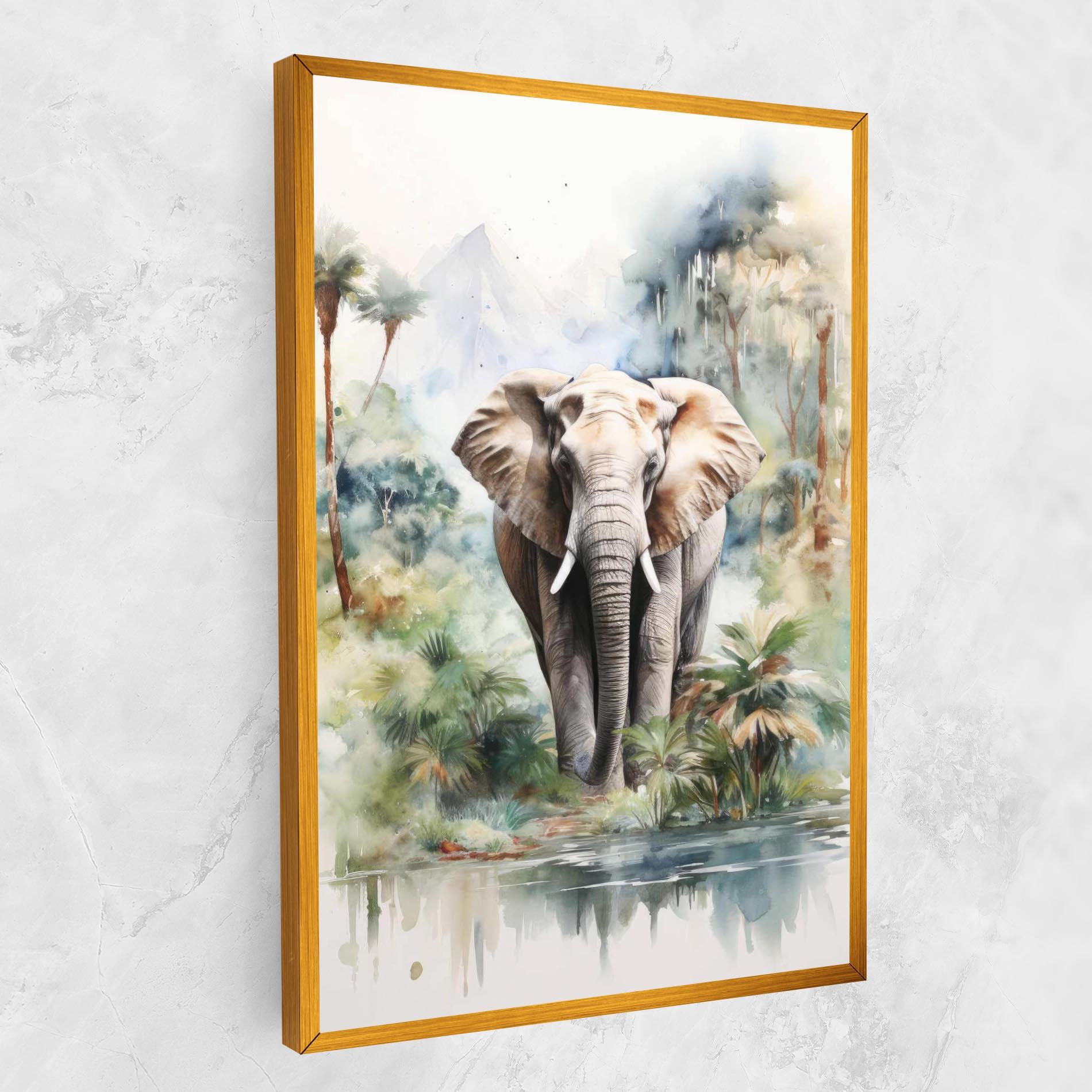 Vászonkép Wild Watercolor Elephant mockup 1