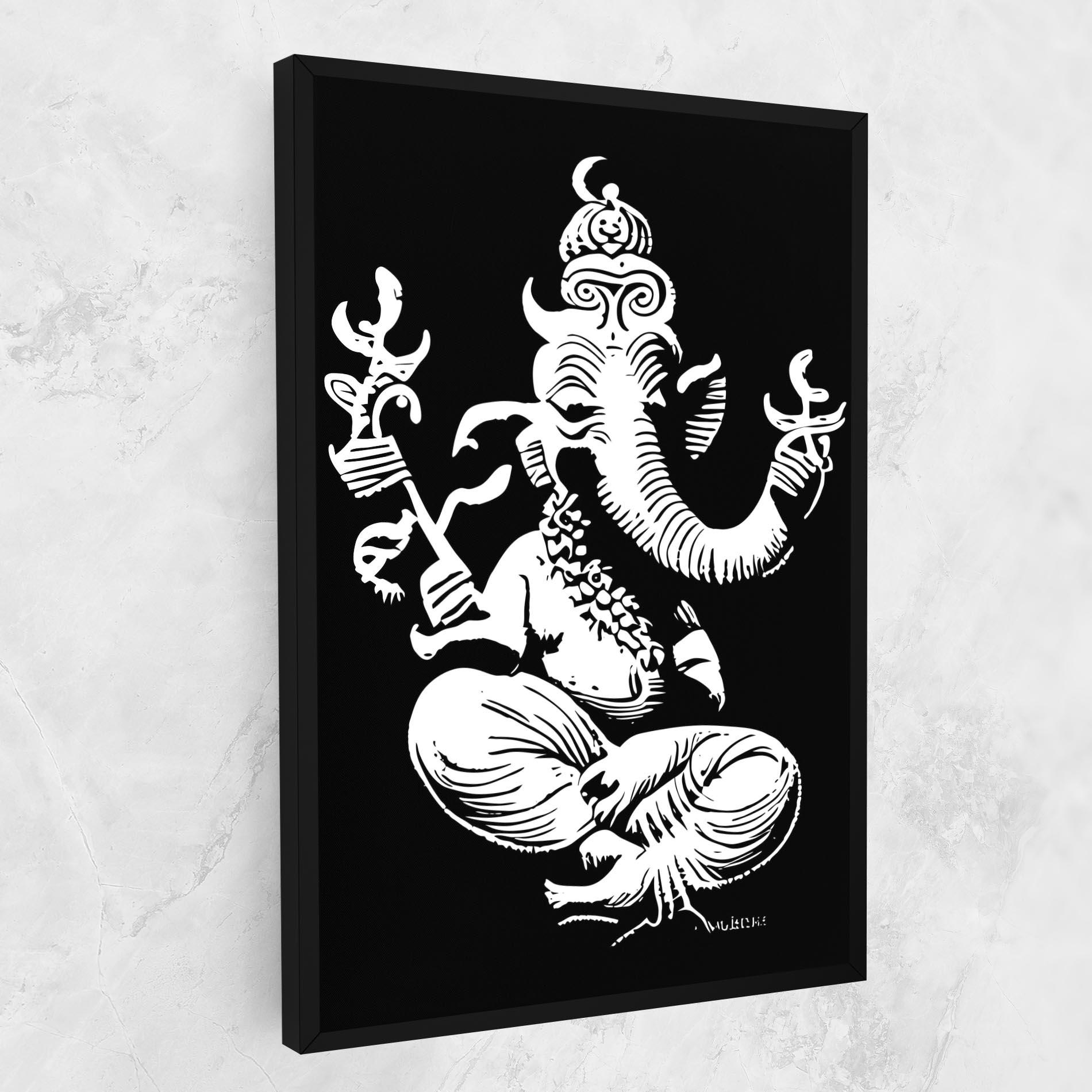 Vászonkép Black And White Ganesha mockup 1