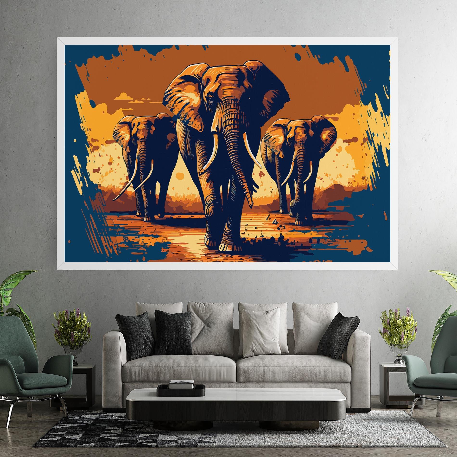 Vászonkép 3 Elephants mockup 7