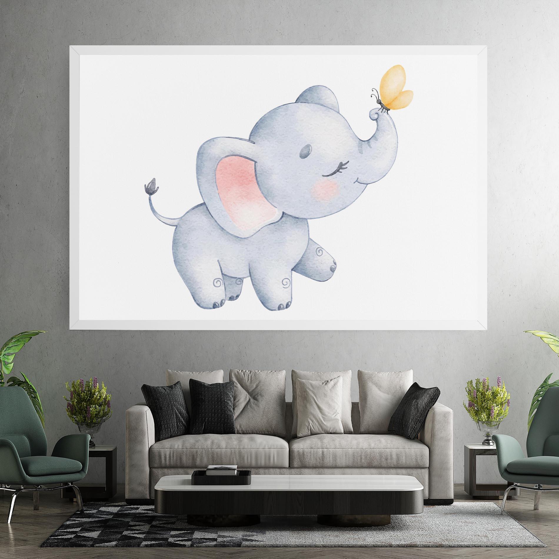 Vászonkép Elephant Butterfly mockup 7