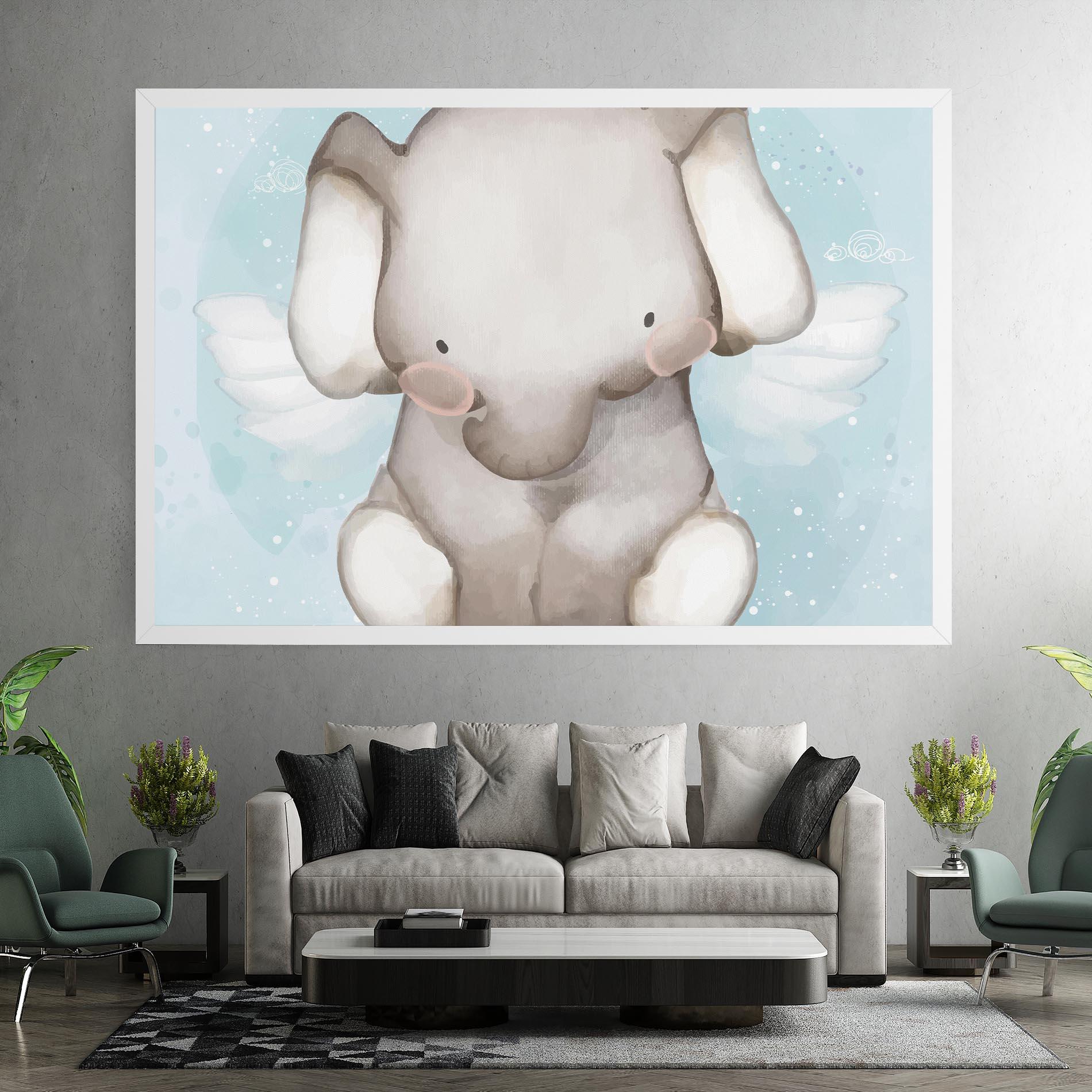 Vászonkép Elephant On Blue mockup 7