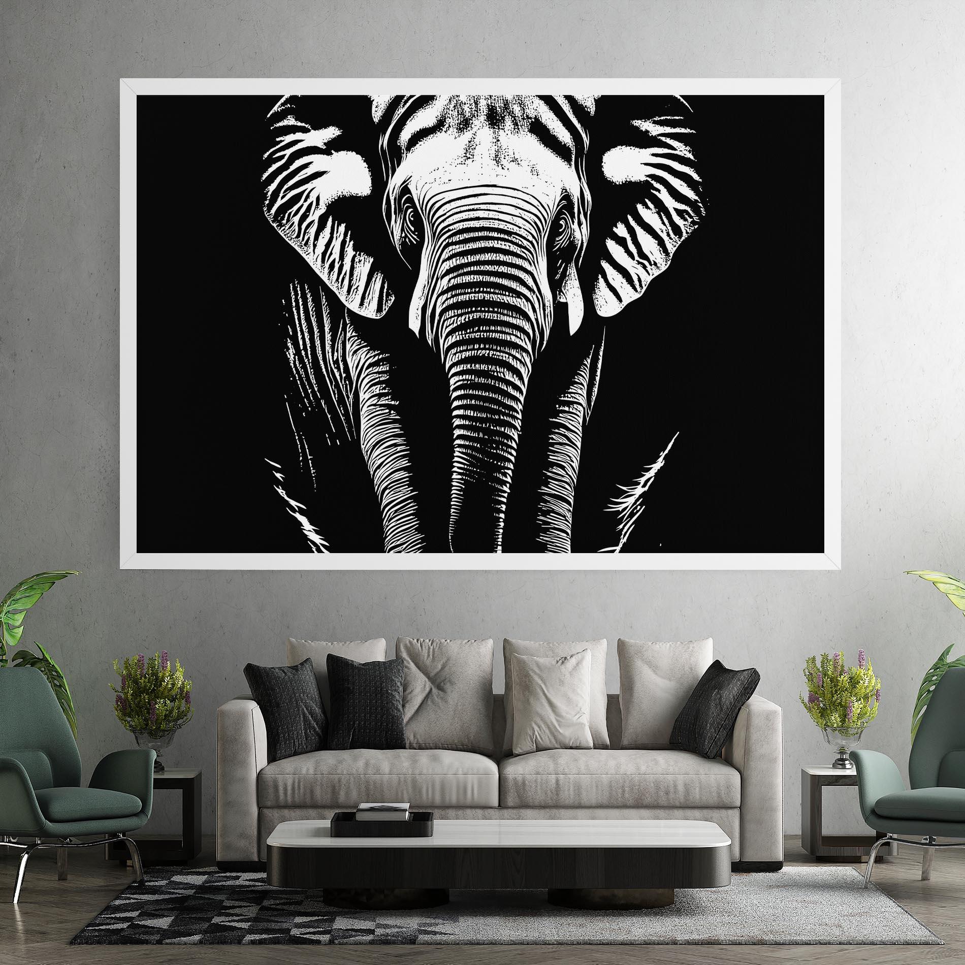 Vászonkép Elephant White Head mockup 7