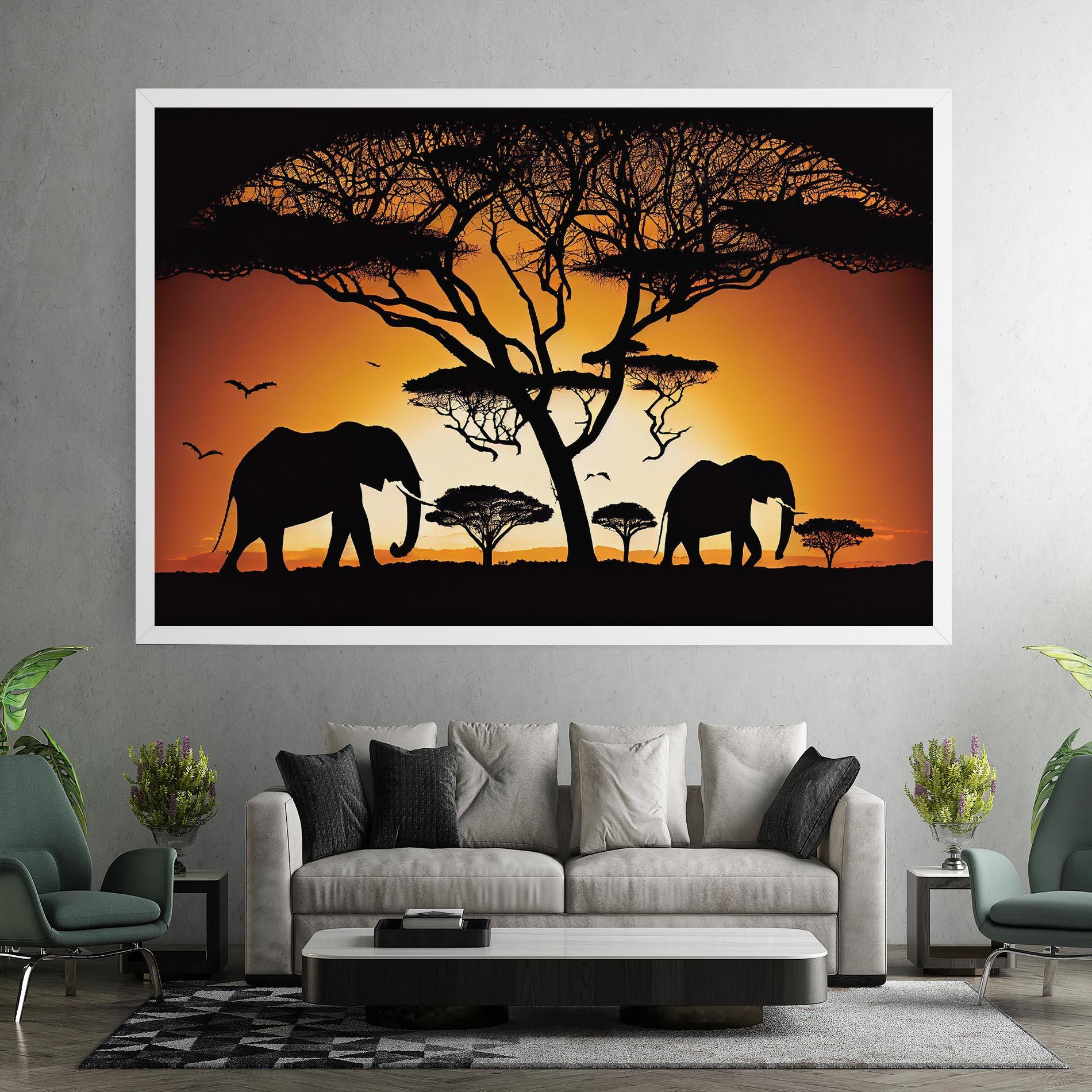 Vászonkép Sunset Silhouette mockup 7