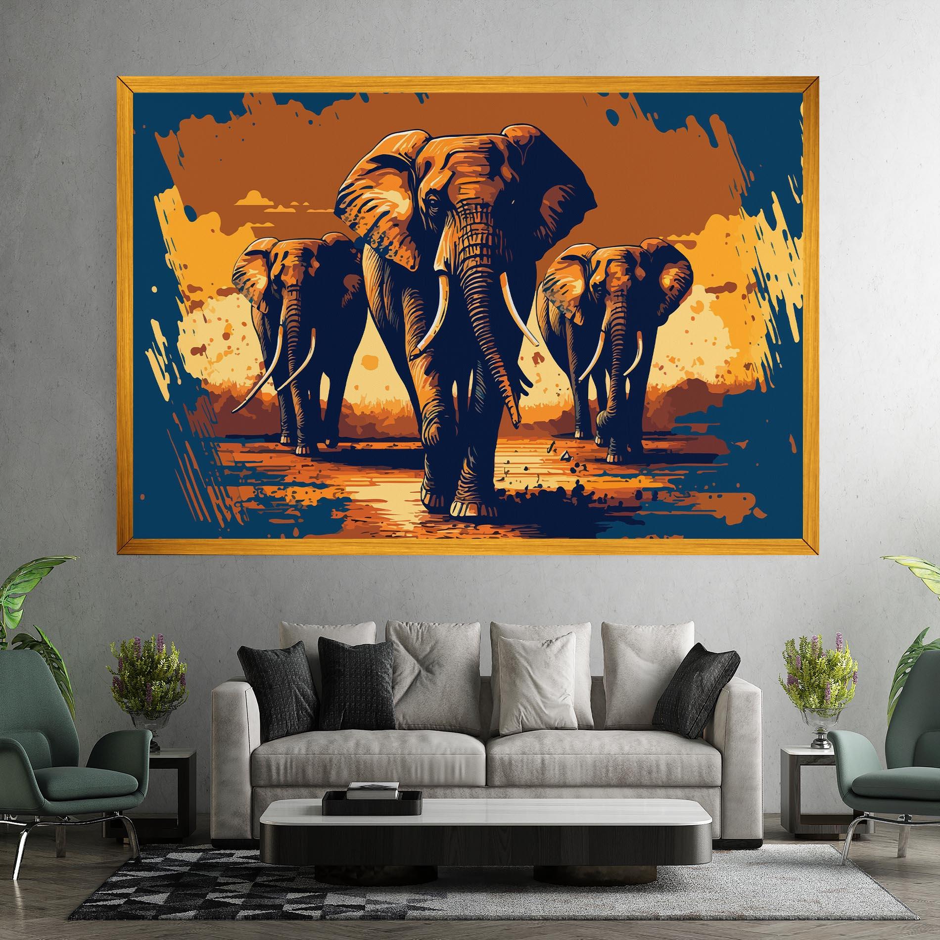 Vászonkép 3 Elephants mockup 7