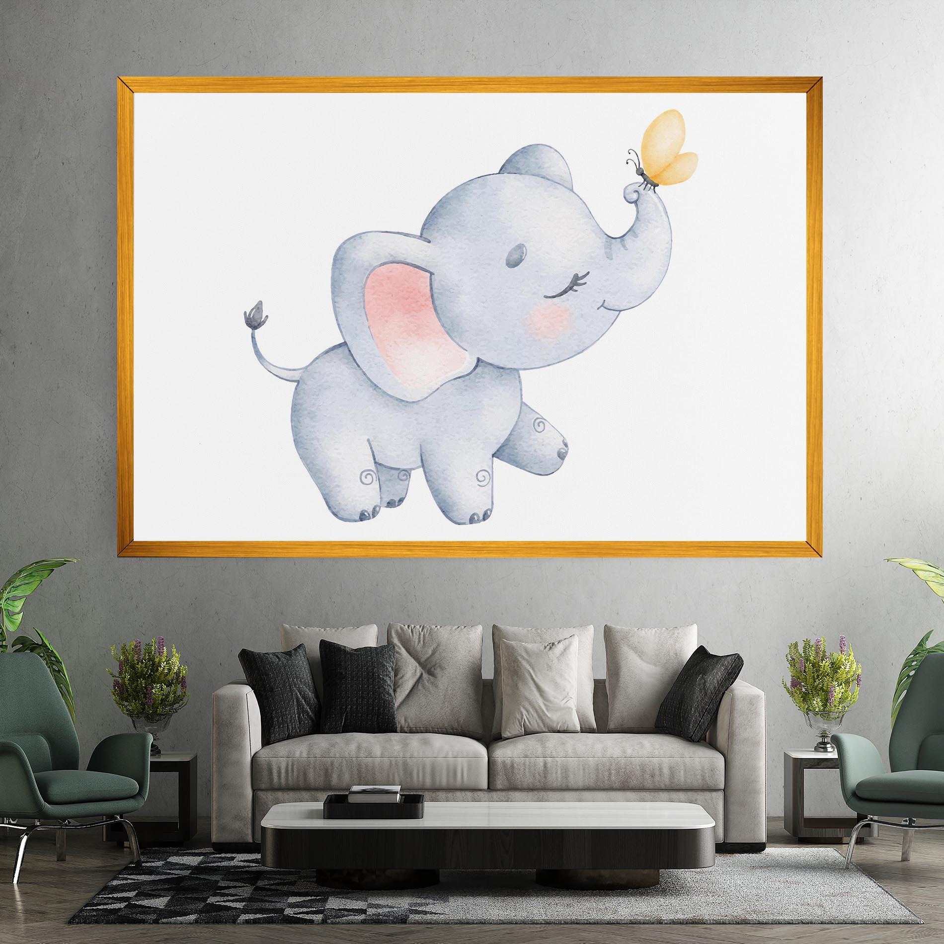 Vászonkép Elephant Butterfly mockup 7