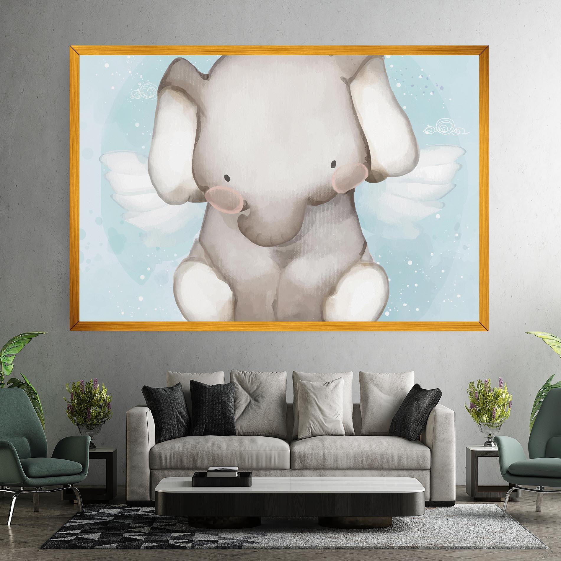 Vászonkép Elephant On Blue mockup 7