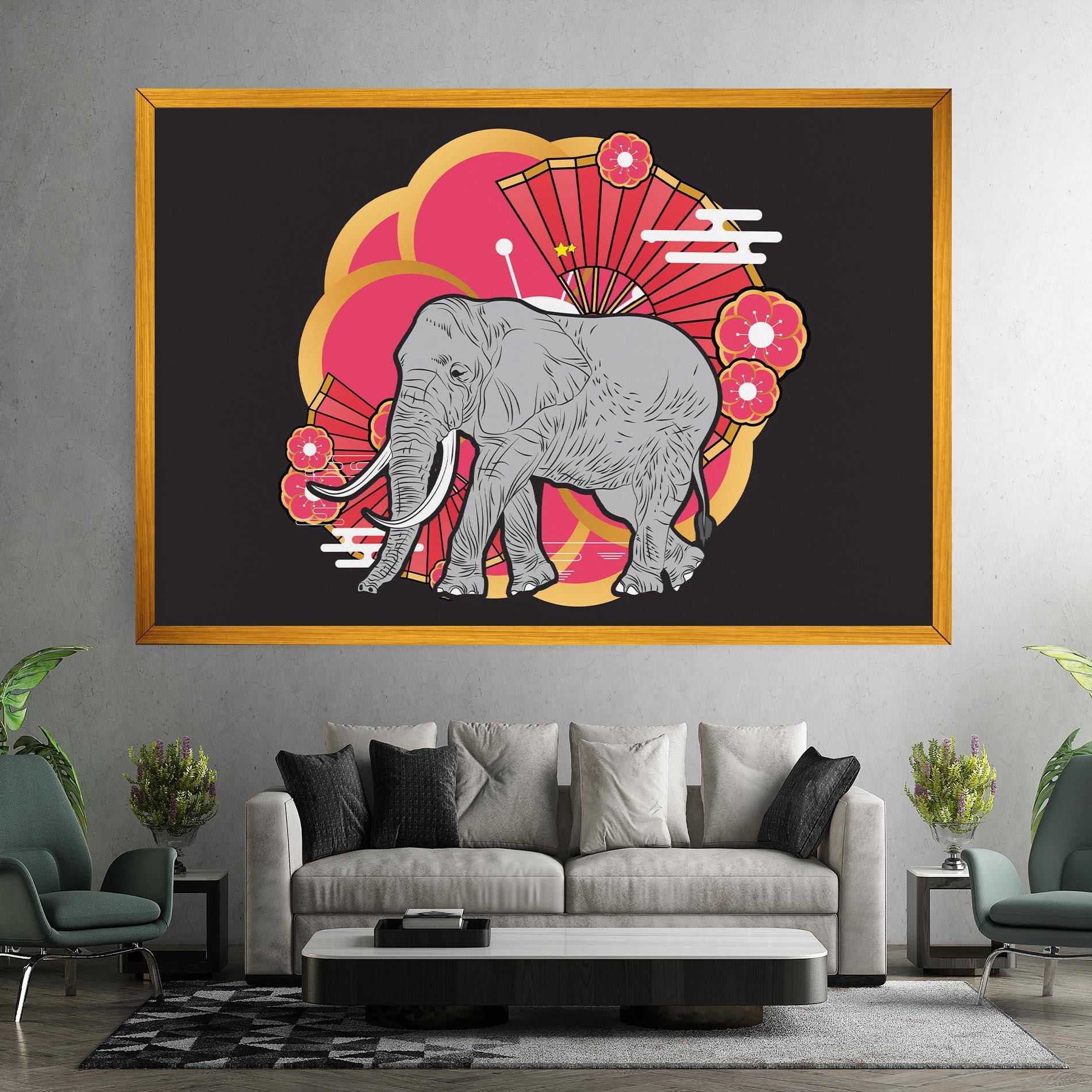 Vászonkép Elephant On Pink mockup 7