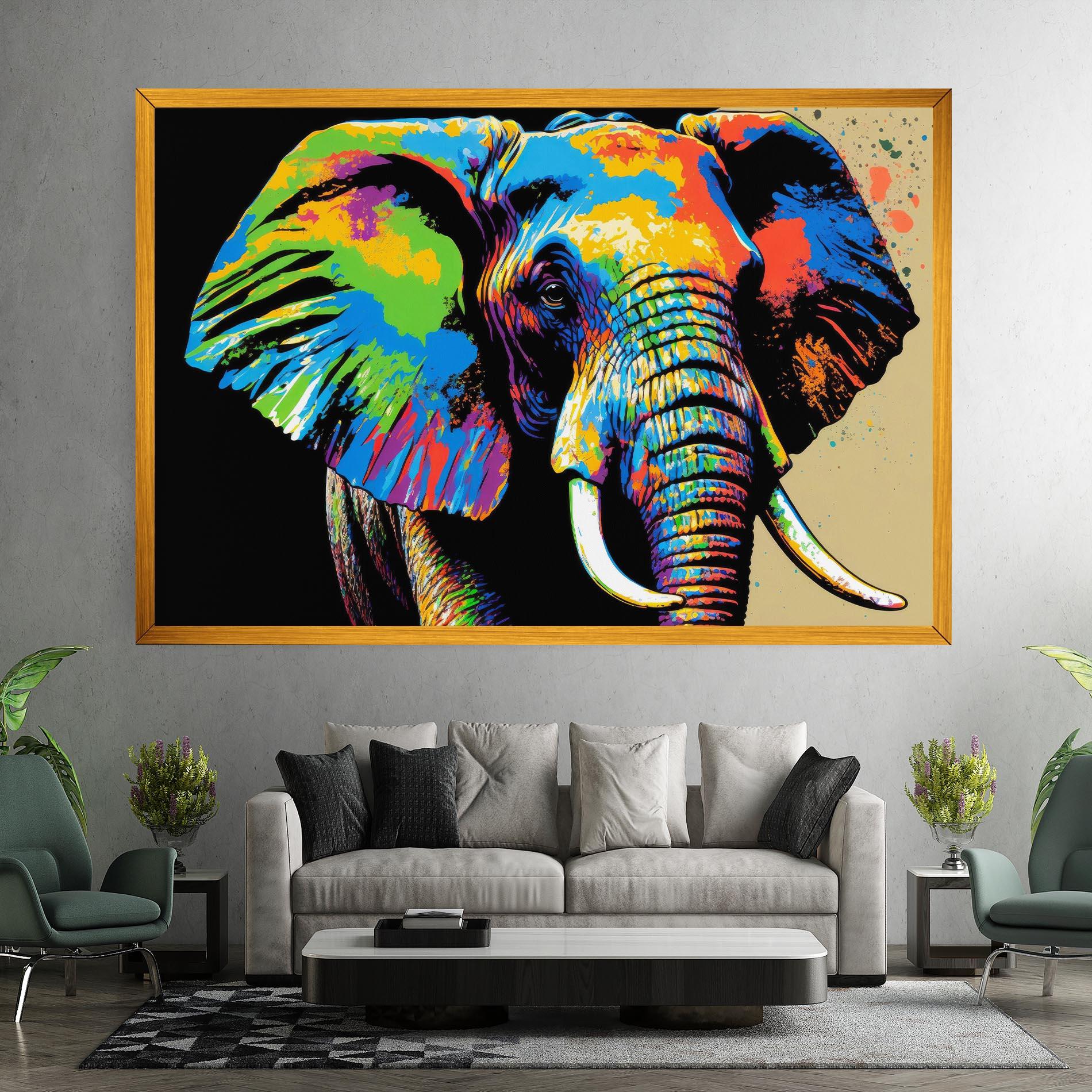 Vászonkép Elephant Portrait mockup 7