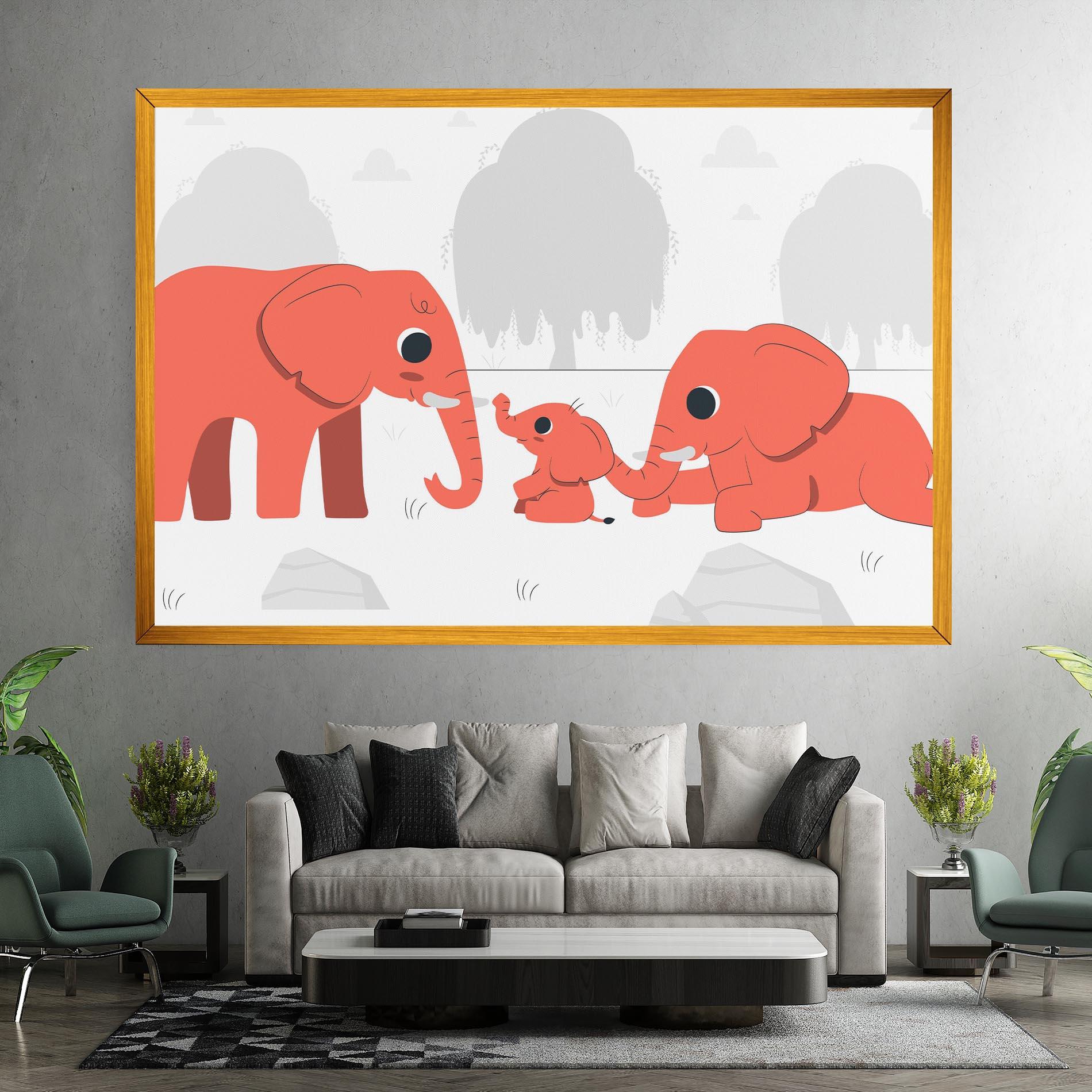 Vászonkép Orange Elephant mockup 7