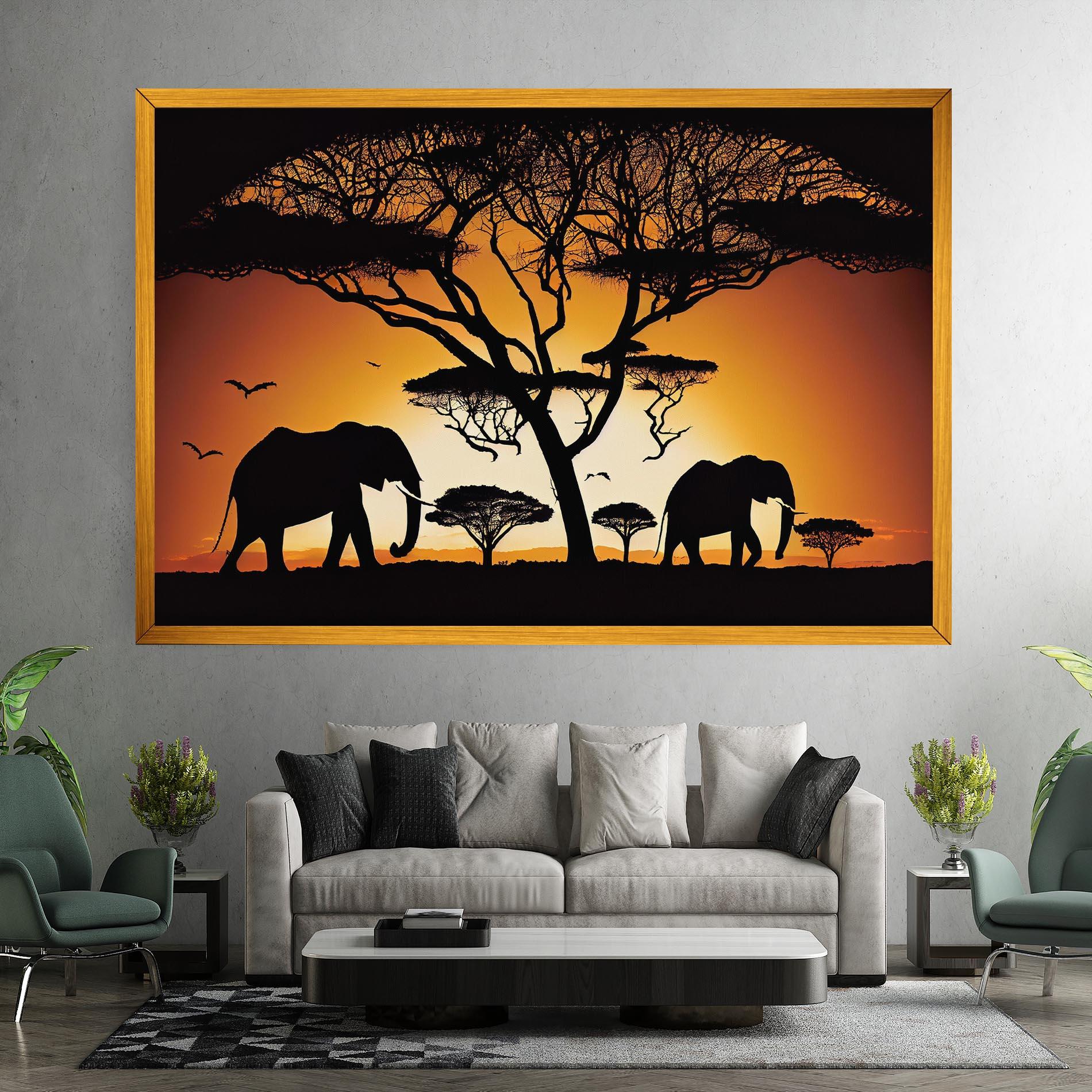 Vászonkép Sunset Silhouette mockup 7