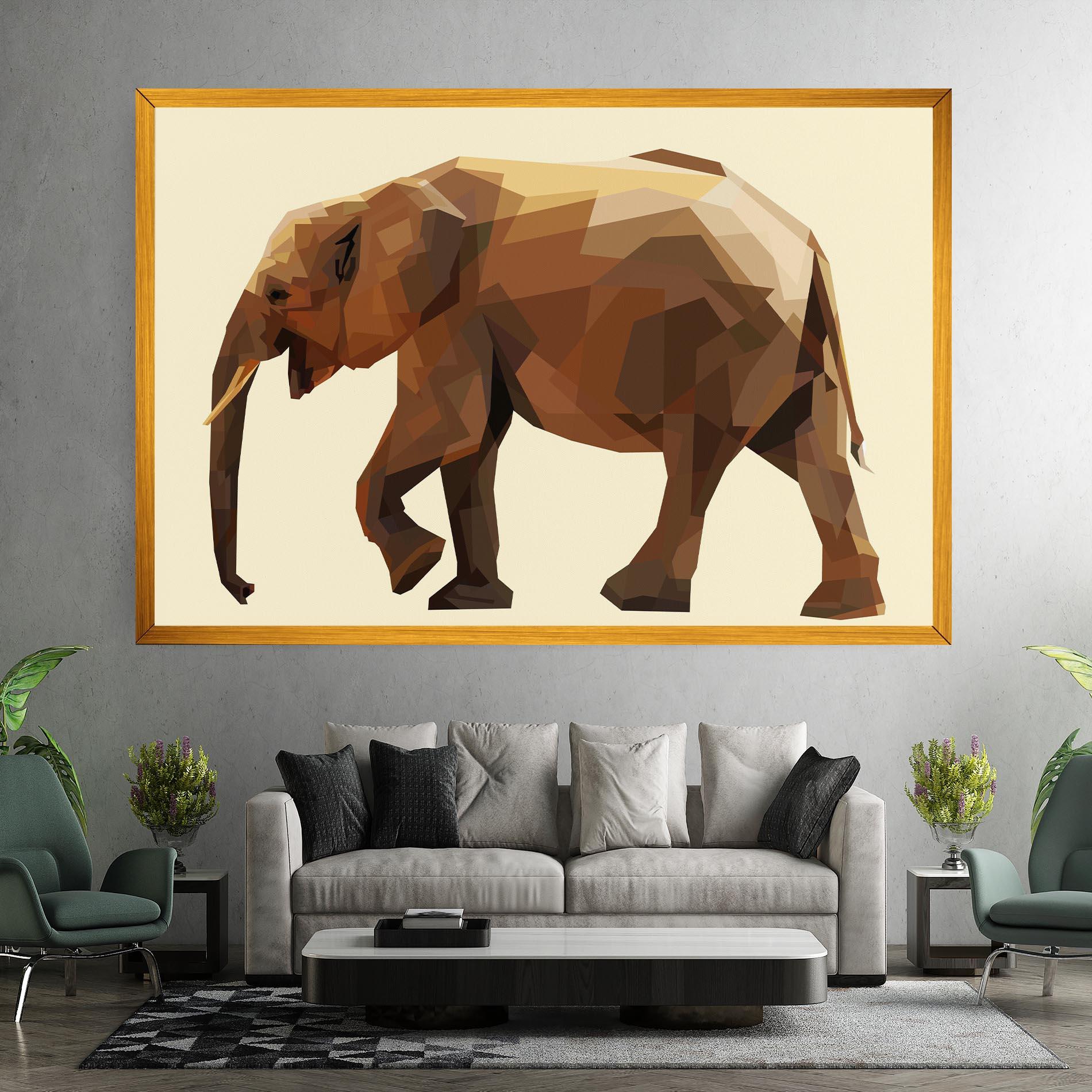 Vászonkép Walking Elephant Cream mockup 7