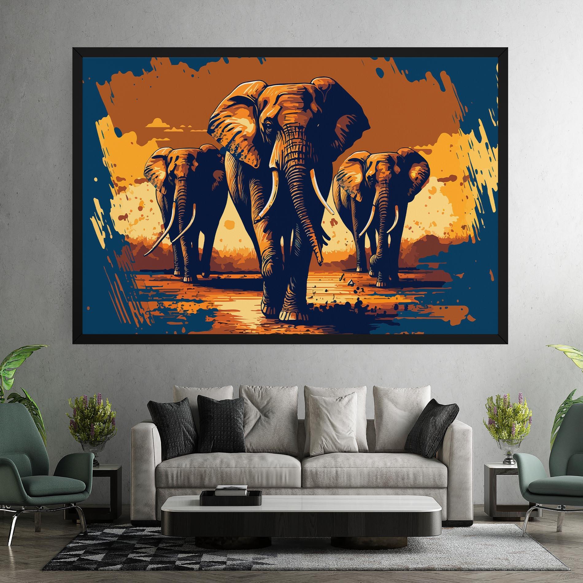 Vászonkép 3 Elephants mockup 7