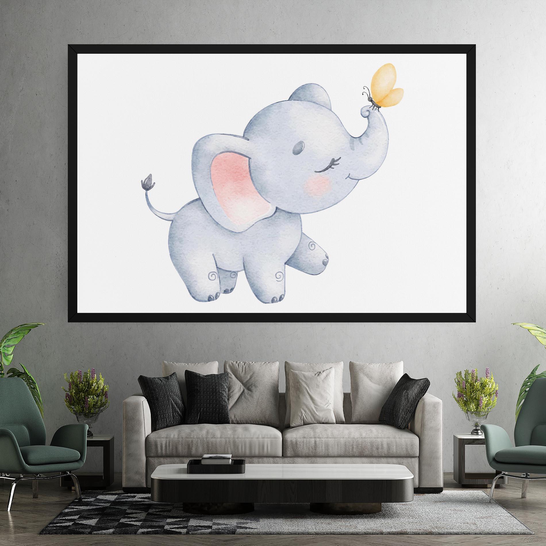 Vászonkép Elephant Butterfly mockup 7