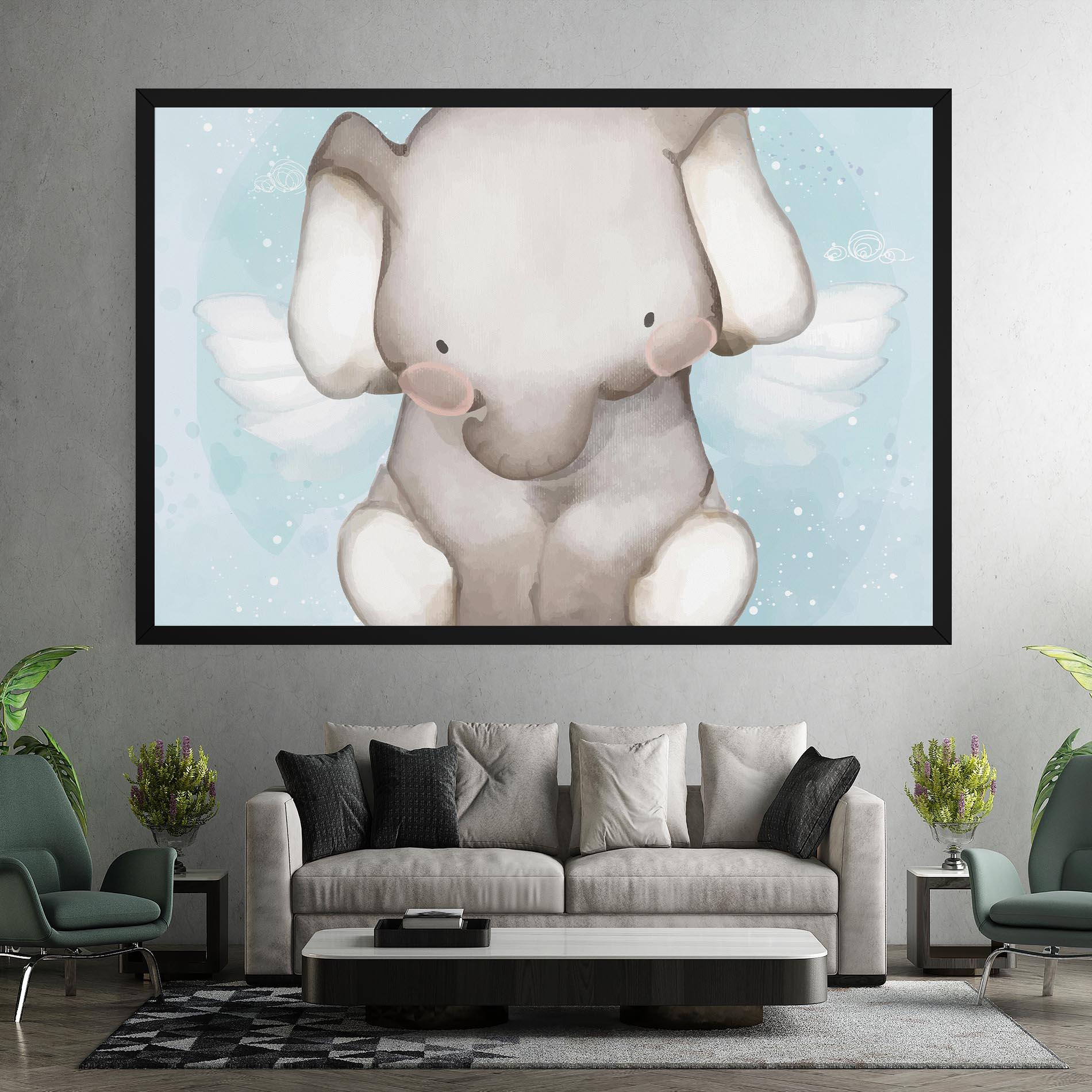 Vászonkép Elephant On Blue mockup 7