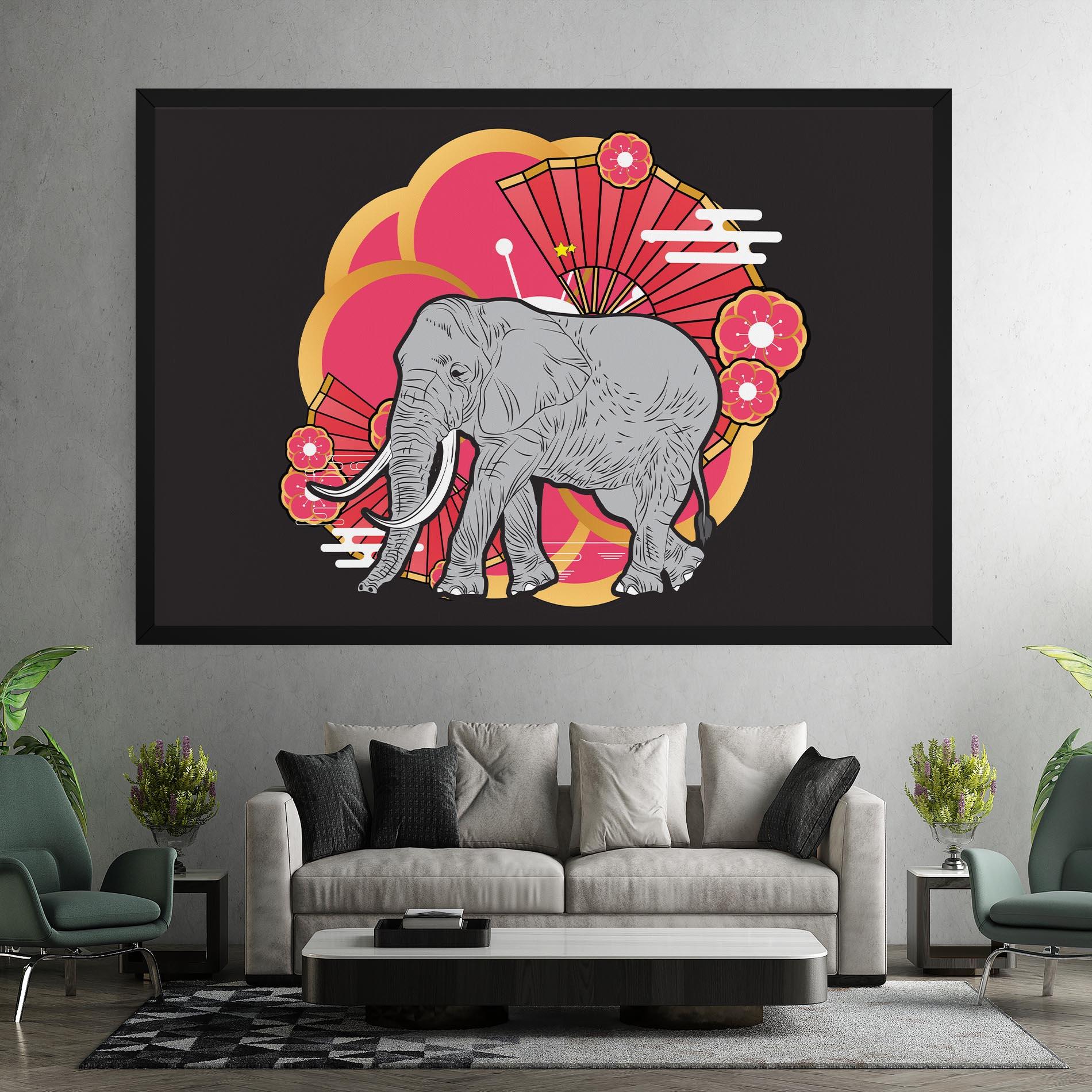 Vászonkép Elephant On Pink mockup 7