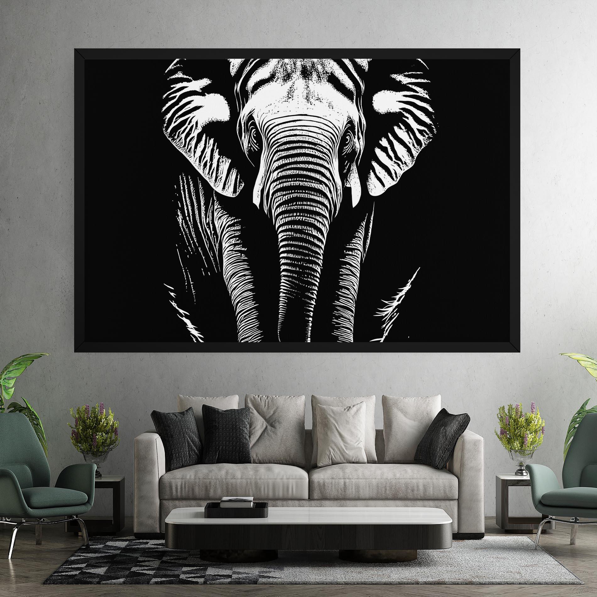 Vászonkép Elephant White Head mockup 7