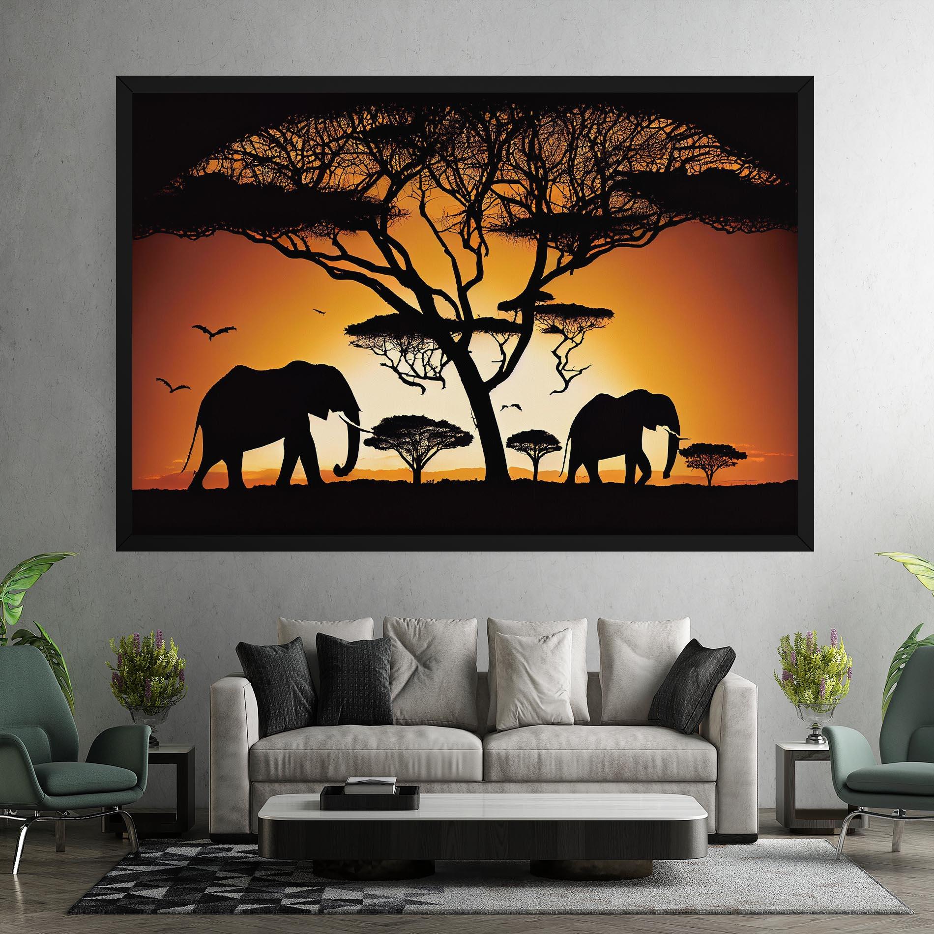 Vászonkép Sunset Silhouette mockup 7