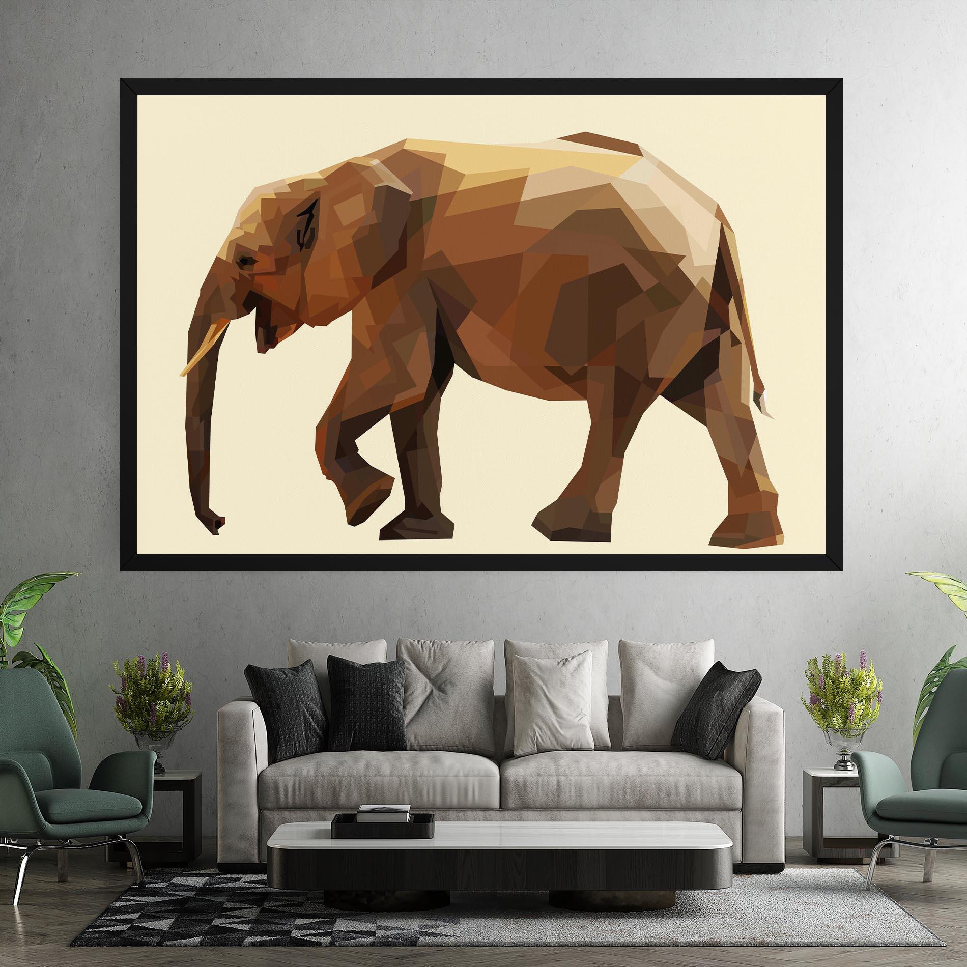 Vászonkép Walking Elephant Cream mockup 7