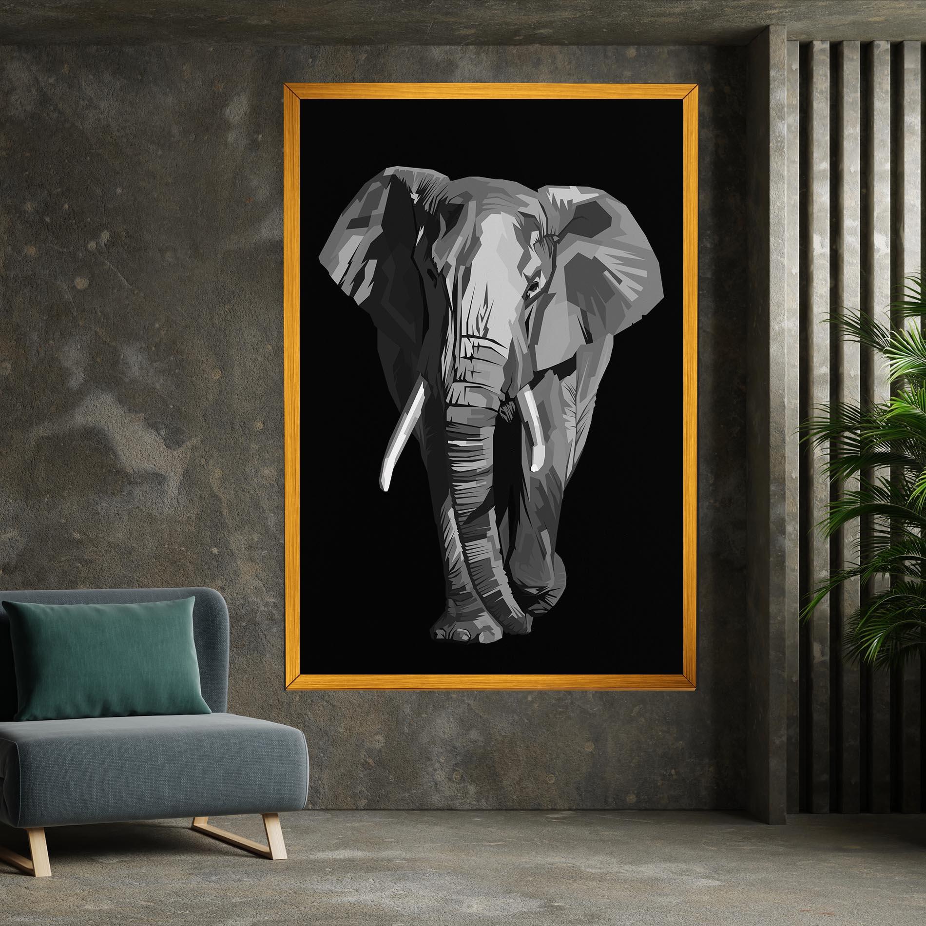 Vászonkép Beautiful Grey Elephant mockup 7