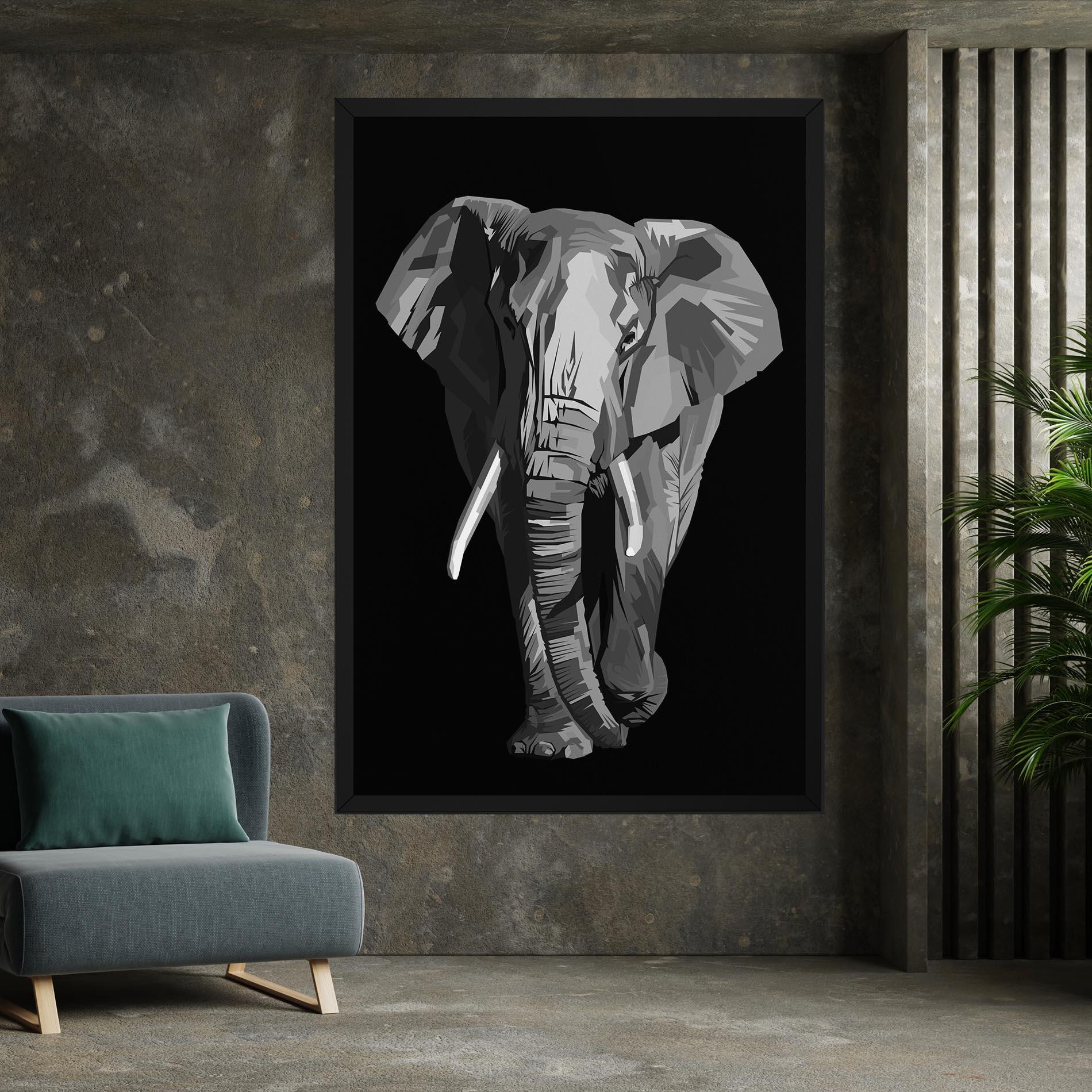 Vászonkép Beautiful Grey Elephant mockup 7