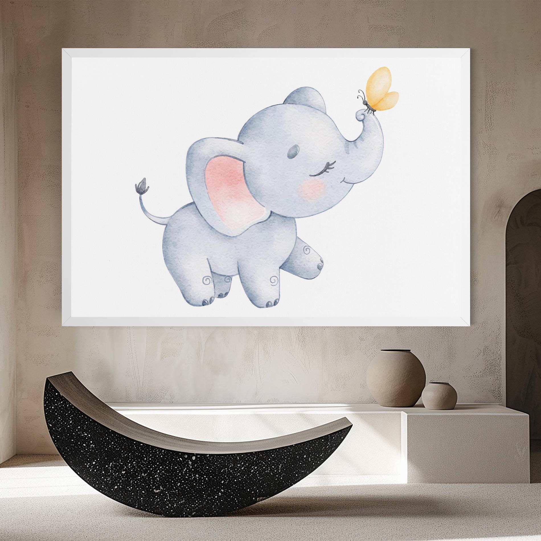 Vászonkép Elephant Butterfly mockup 8