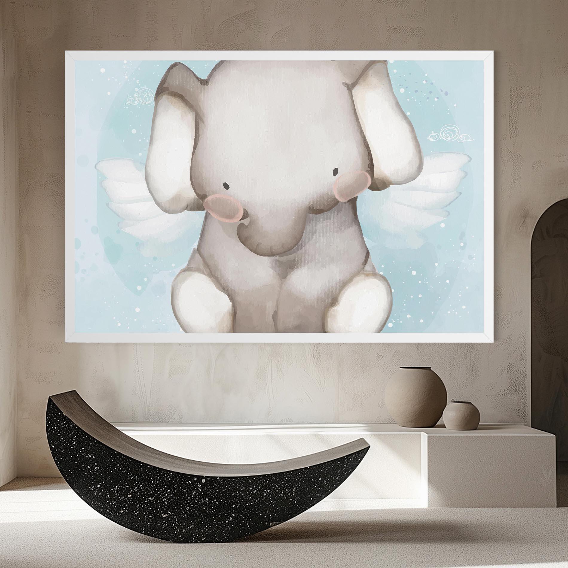 Vászonkép Elephant On Blue mockup 8