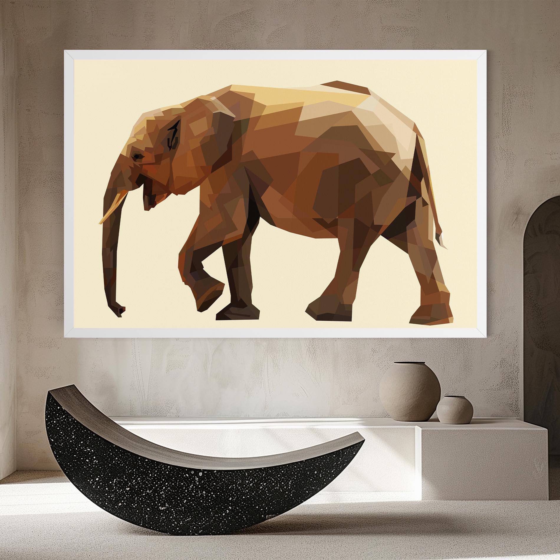 Vászonkép Walking Elephant Cream mockup 8