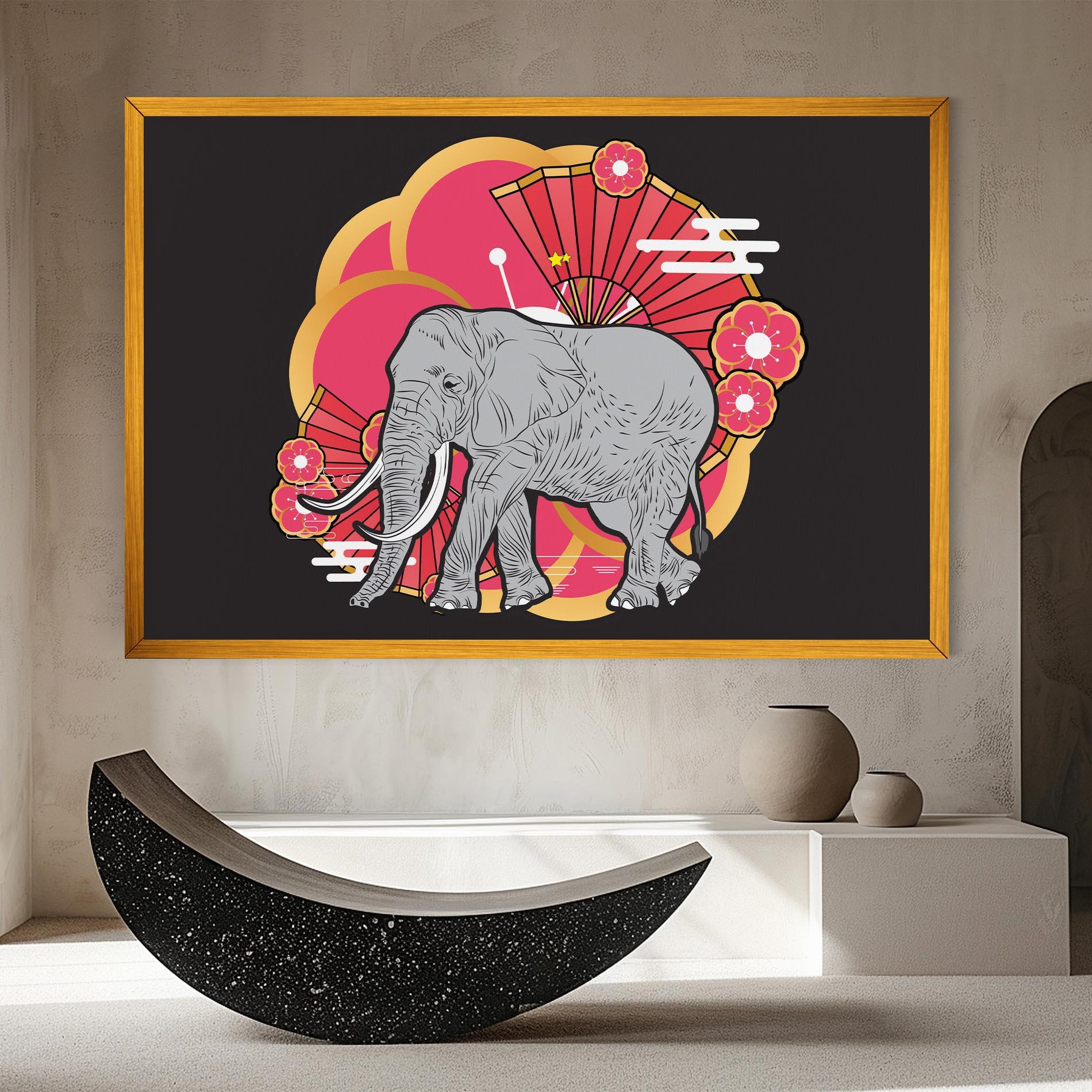 Vászonkép Elephant On Pink mockup 8